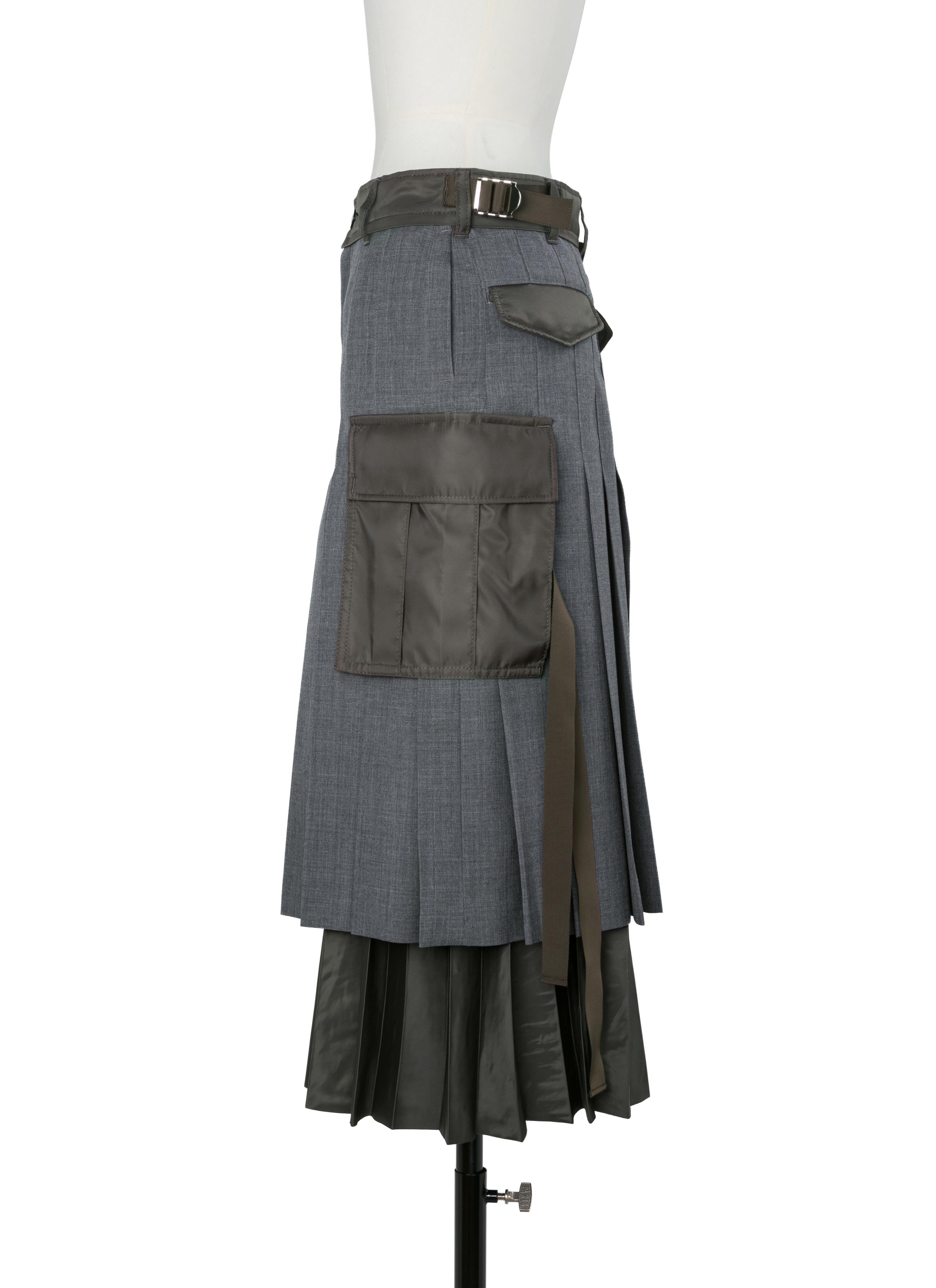 Suiting x Nylon Twill Skirt