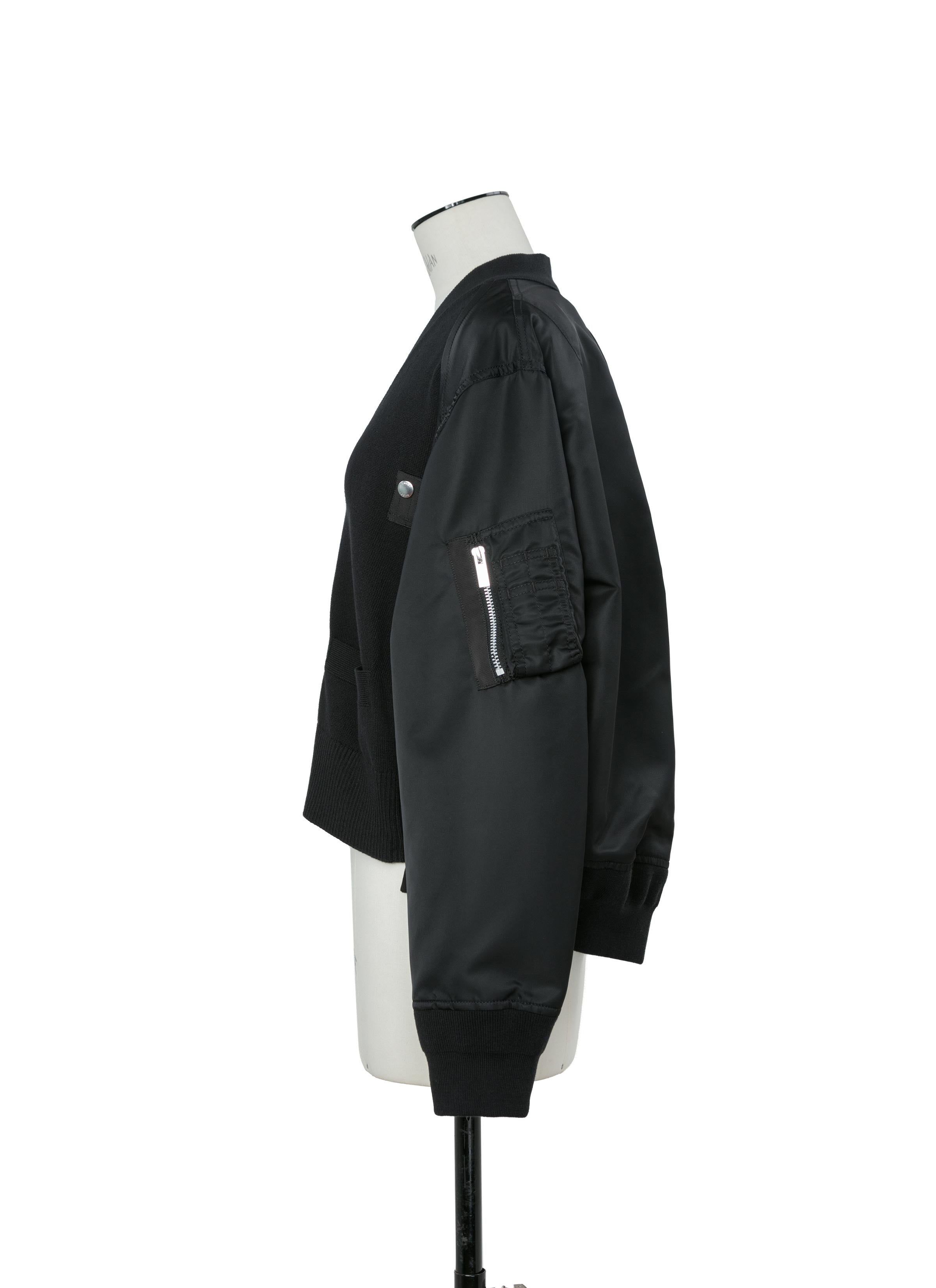 Nylon Twill x Cotton Knit Cardigan | sacai Official Store サカイ