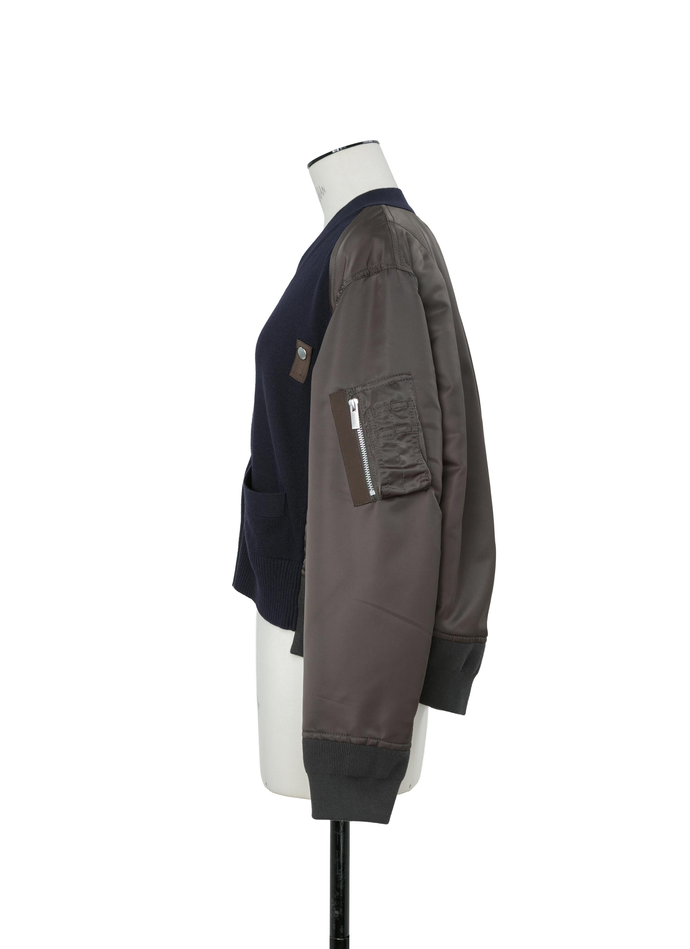 Nylon Twill x Cotton Knit Cardigan | sacai Official Store サカイ