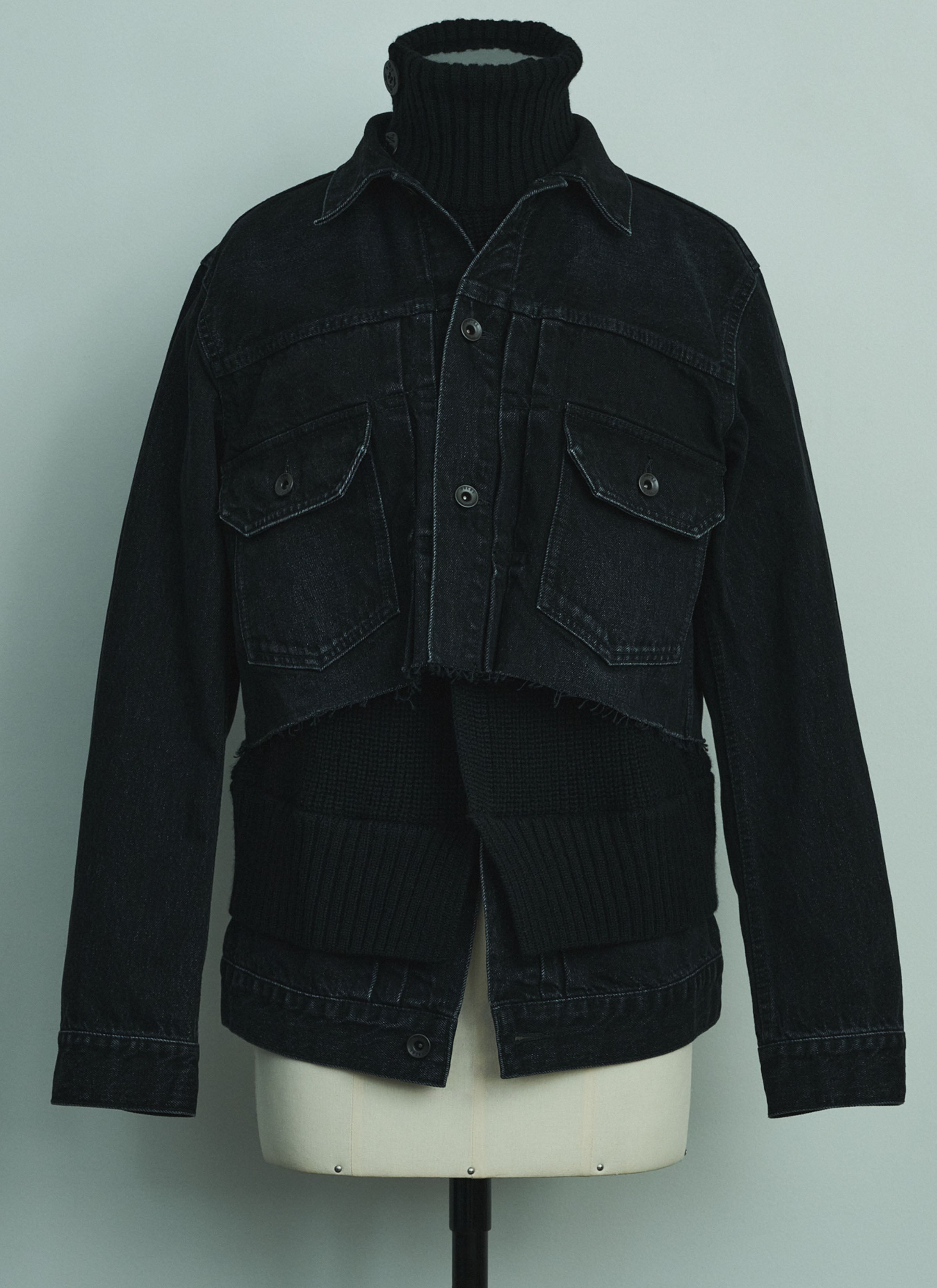 Denim x Wool Knit Jacket