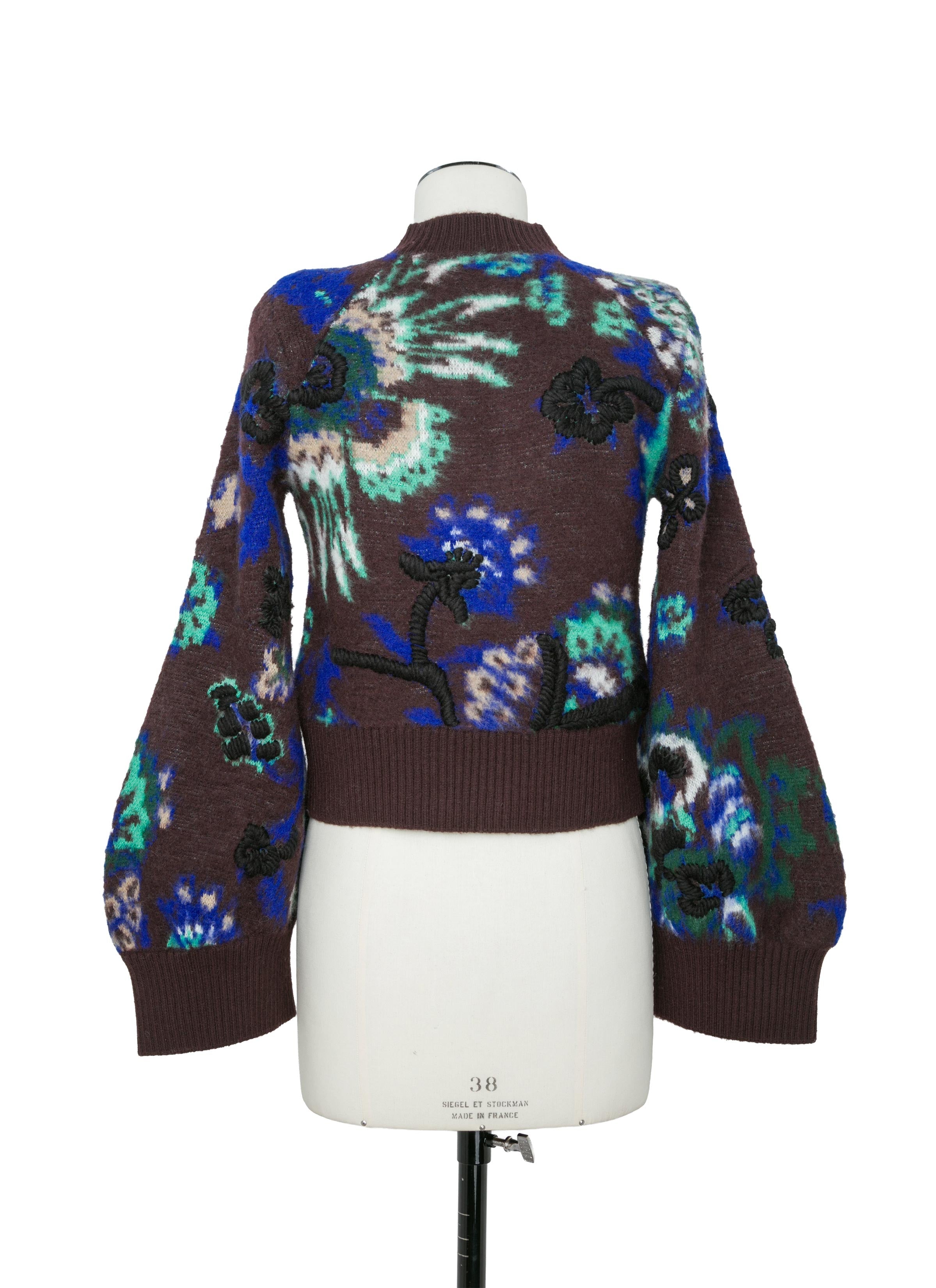 Floral Jacquard Knit Blouson