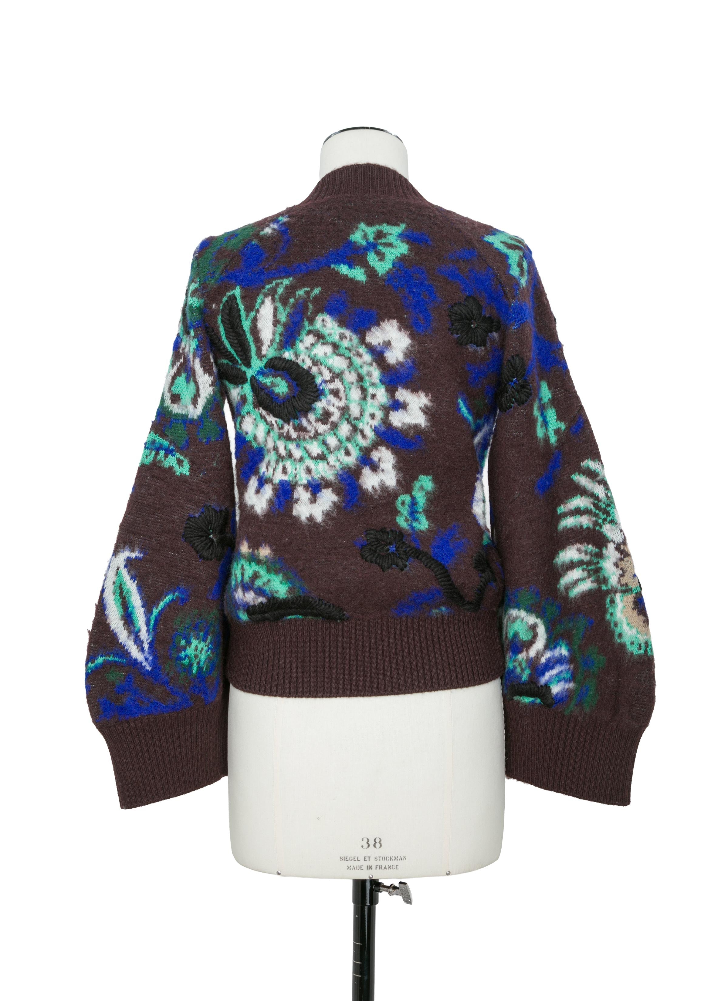 Floral Jacquard Knit Pullover