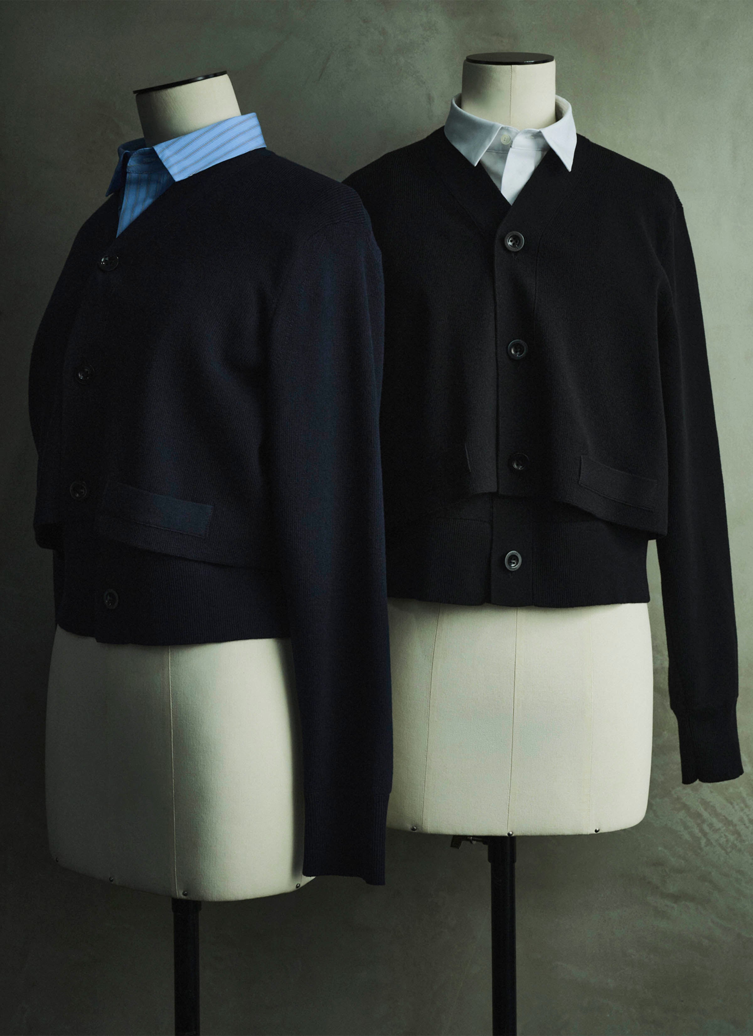 Poplin x Cotton Knit Cardigan