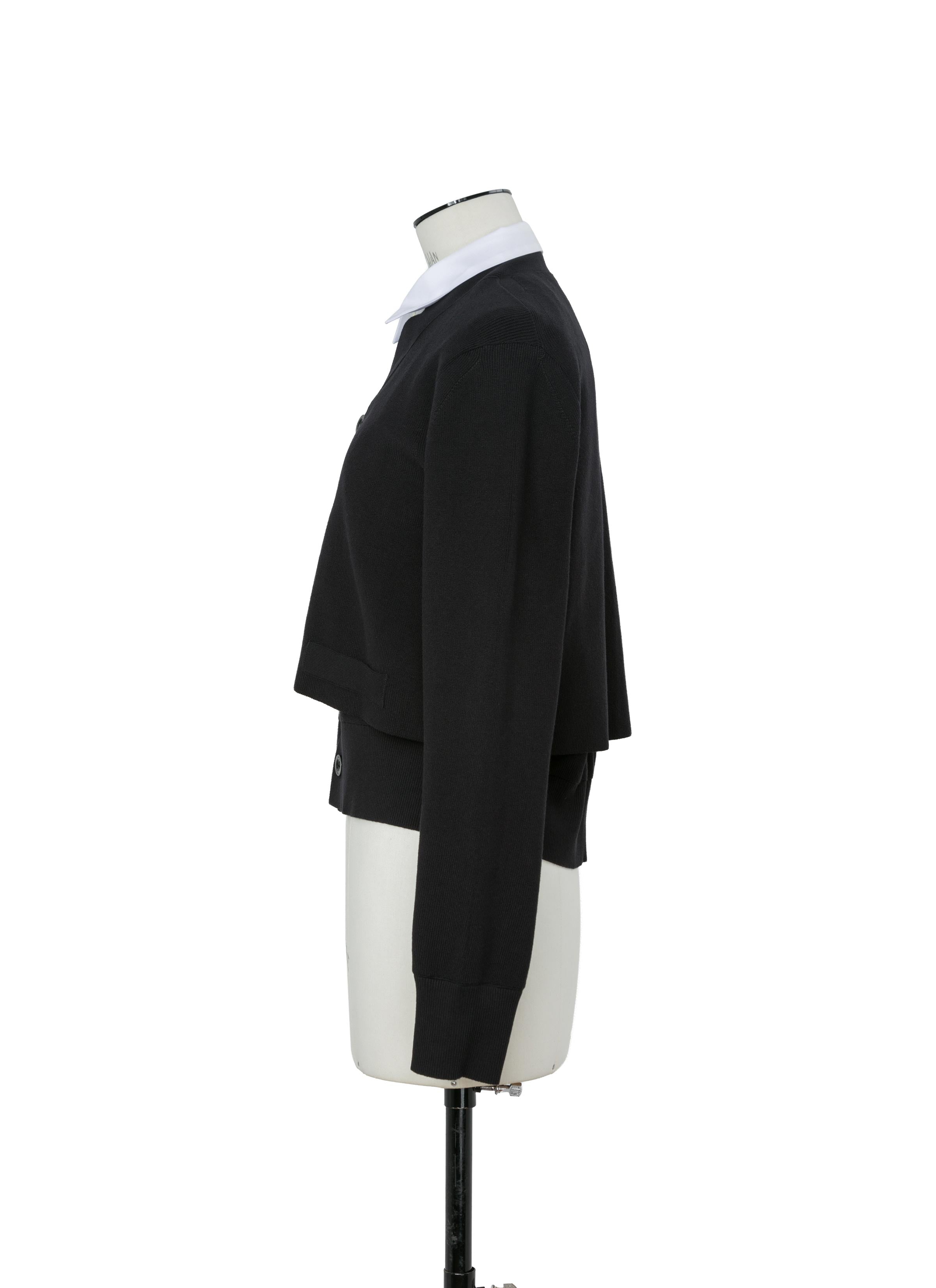 Poplin x Cotton Knit Cardigan