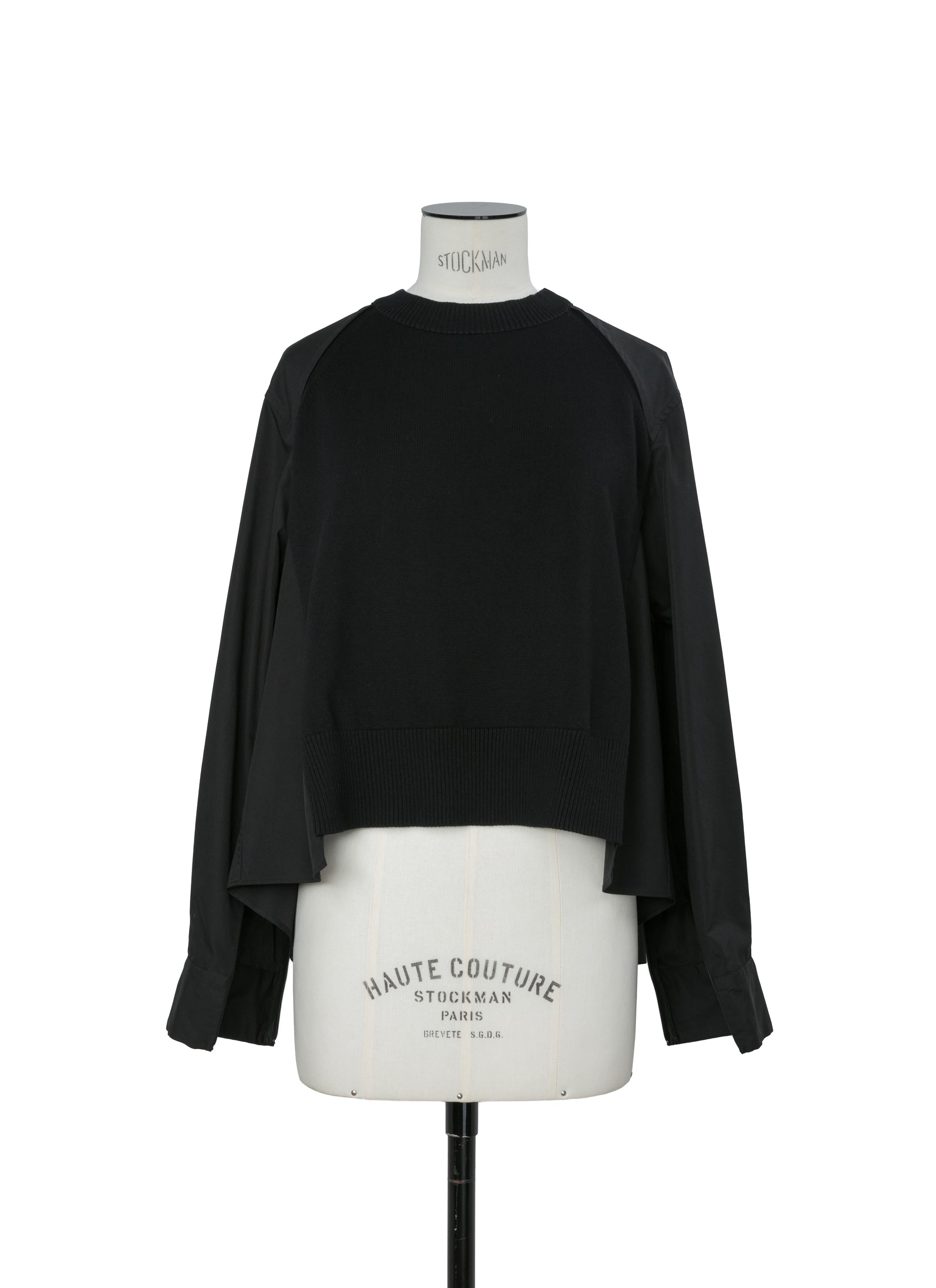 Poplin x Cotton Knit Pullover