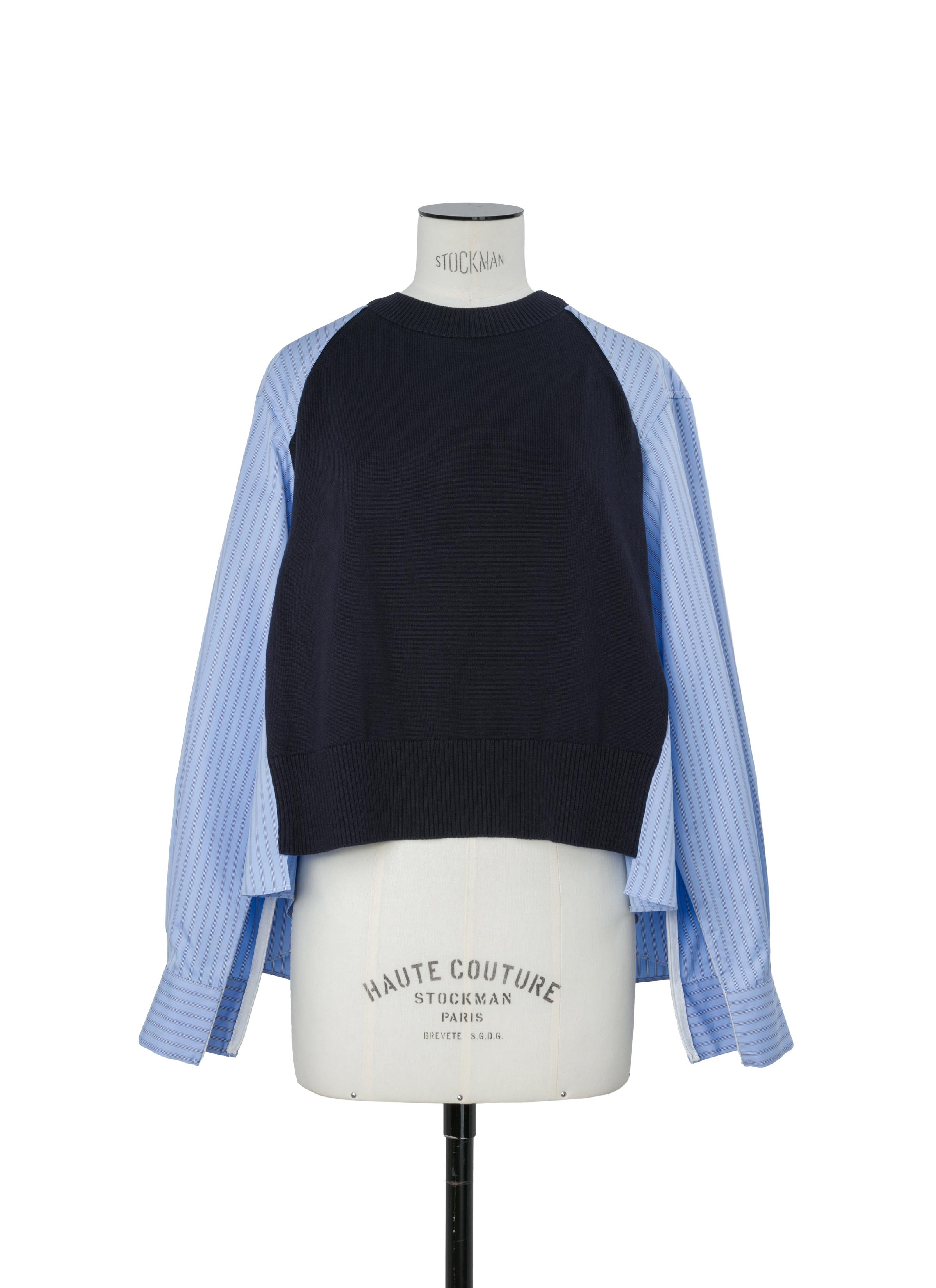 Poplin x Cotton Knit Pullover