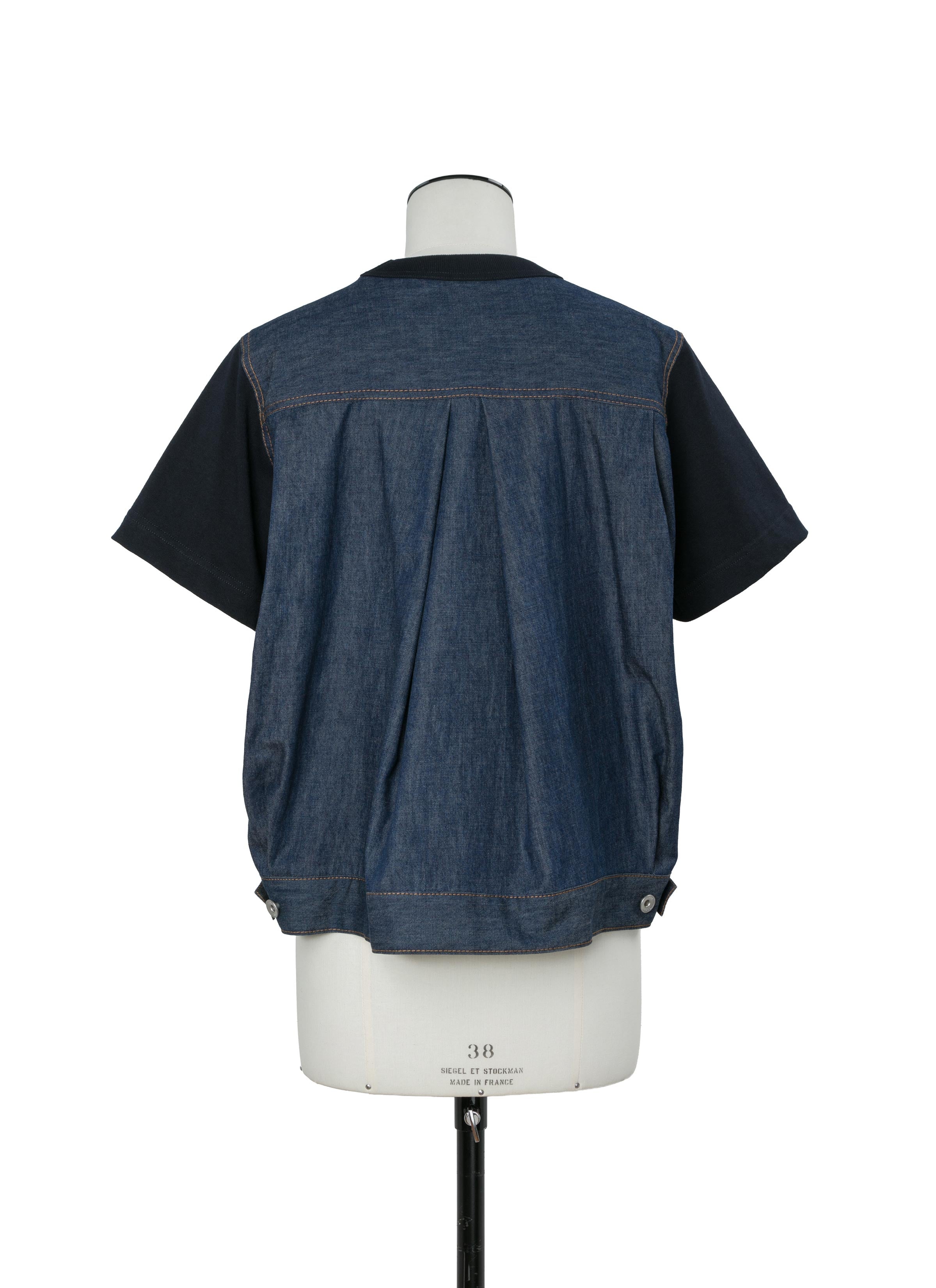 sacai Cotton Denim Shirt 半袖 新品未使用 Size 1 Denim x Cotton Jersey T-Shirt | sacai Official Store サカイ
