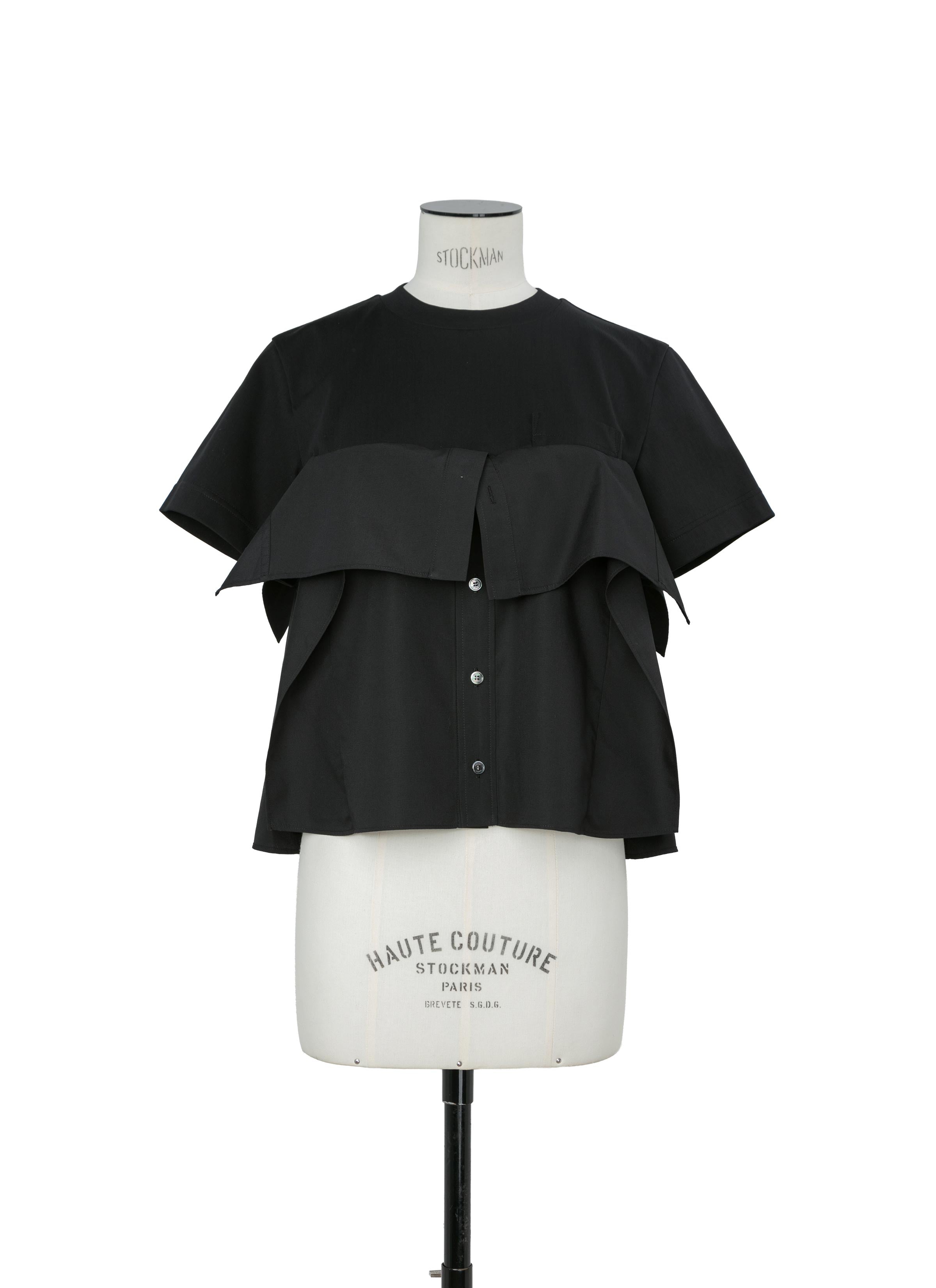 Poplin x Cotton Jersey T-Shirt