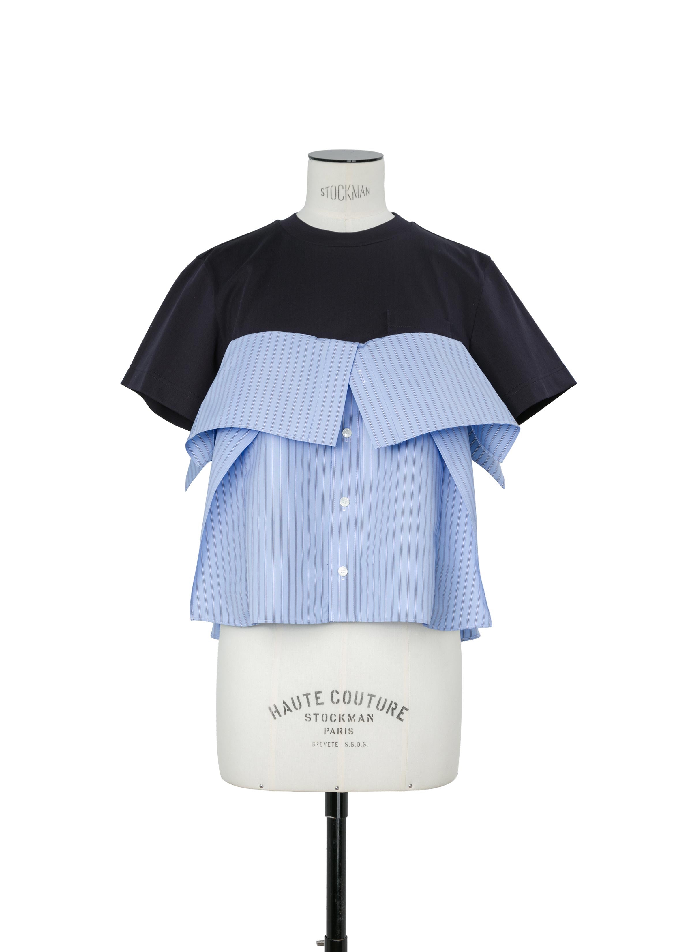 Poplin x Cotton Jersey T-Shirt