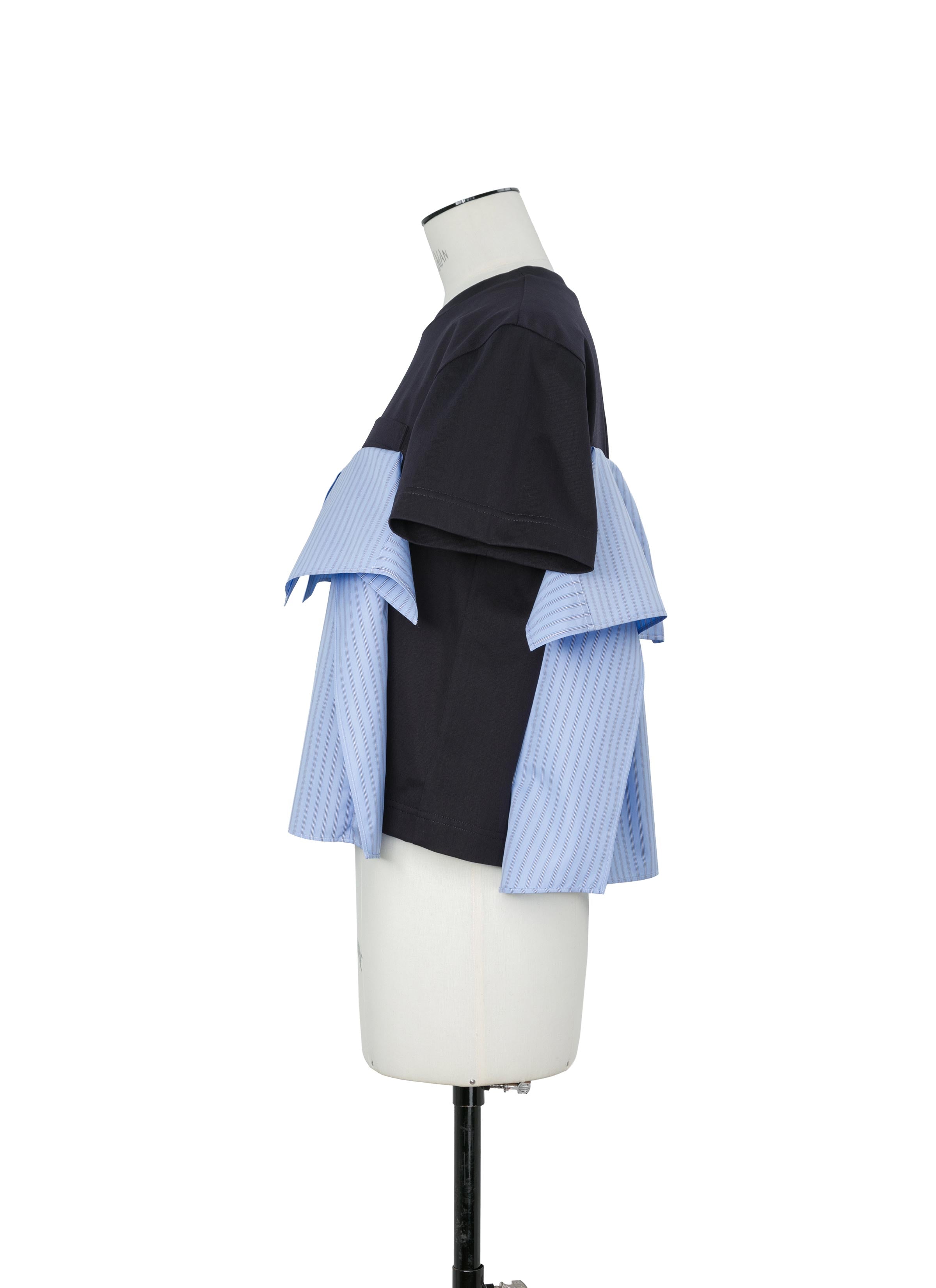 Poplin x Cotton Jersey T-Shirt