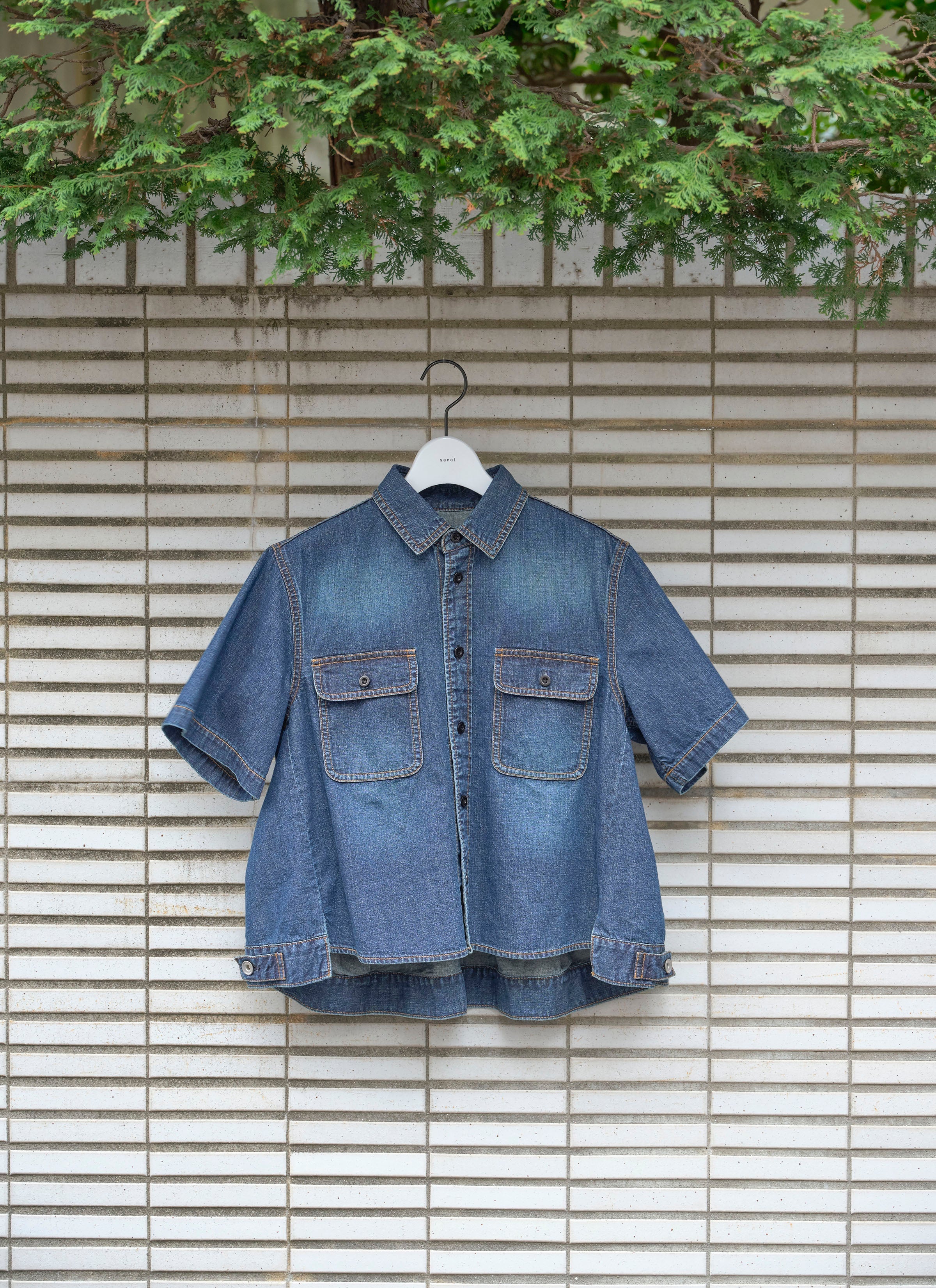 【クリアランスSALE】美品 サカイ 15-02354 プリーツ ベルテッド デザイン ノースリーブ ブラウス レディース サイズ 1 ネイビー グリーン 紺 緑 Sacai クリアランスSALE】美品 サカイ 15-02354 プリーツ ベルテッド
