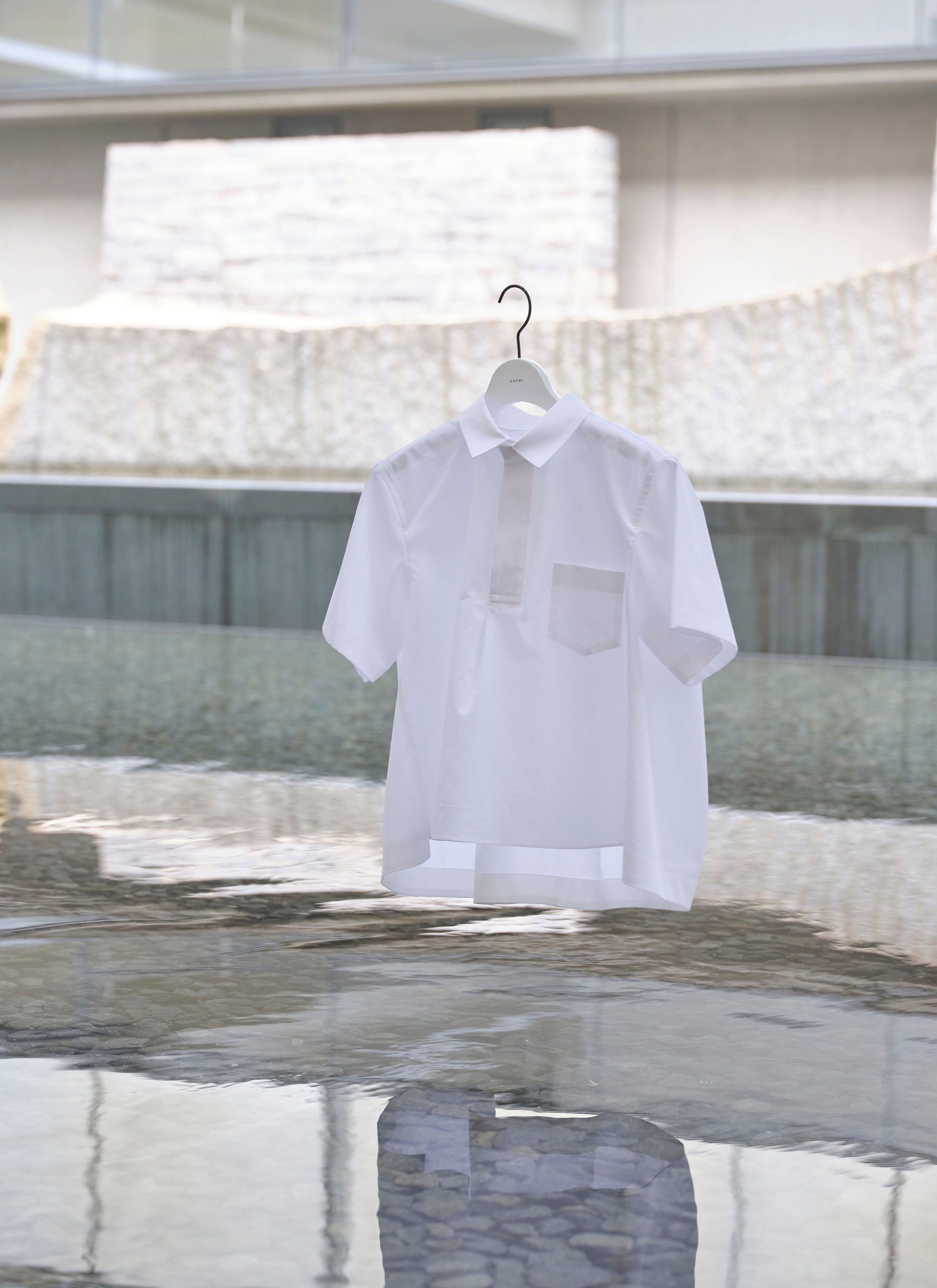 Thomas Mason / Cotton Poplin Polo Shirt