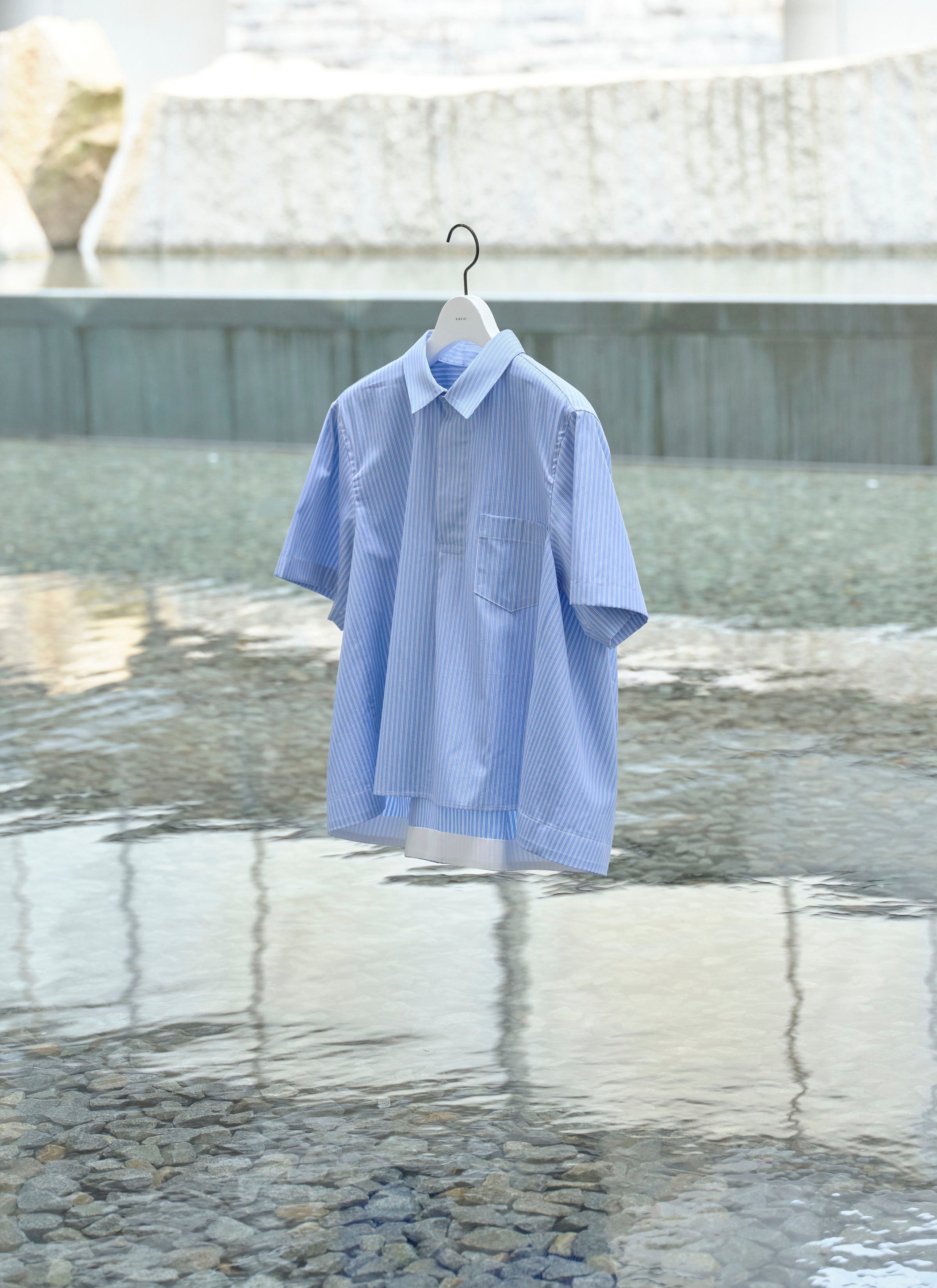 Thomas Mason / Cotton Poplin Polo Shirt