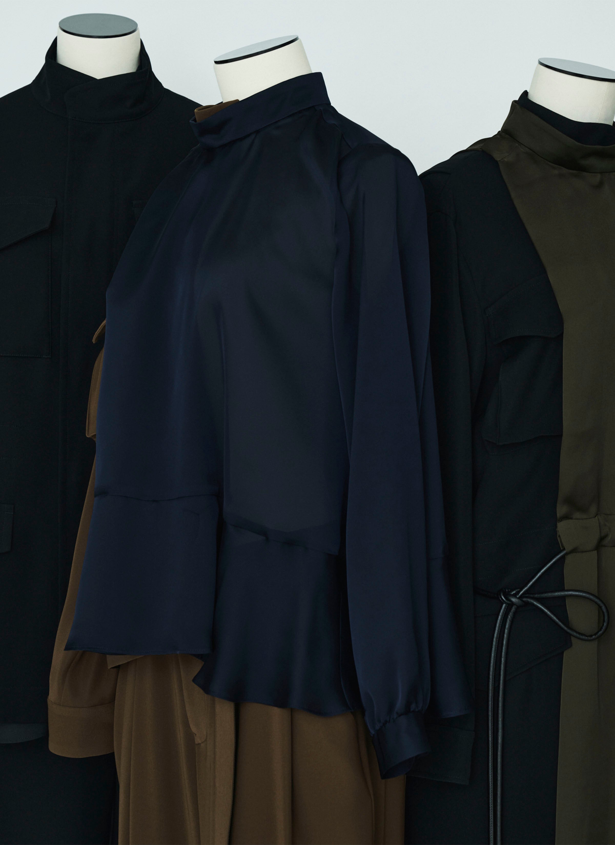 Crepe Back Satin x Satin Blouse