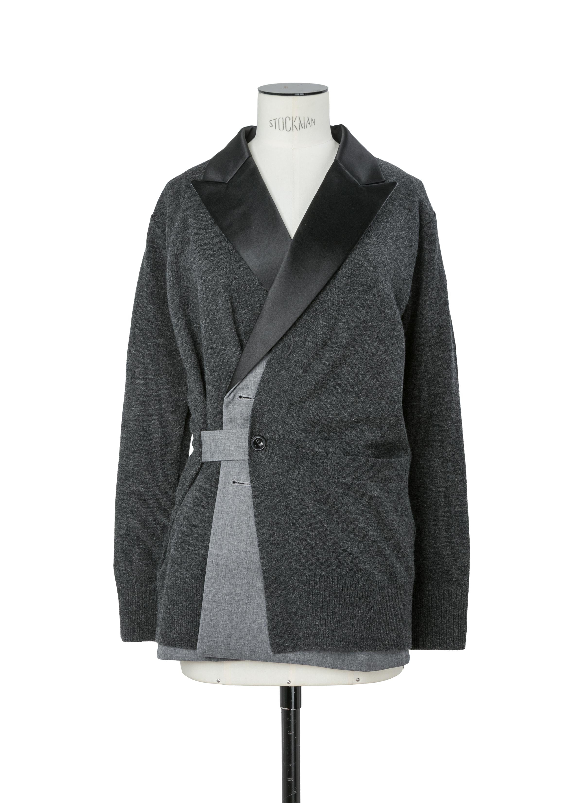Suiting x Wool Knit Cardigan