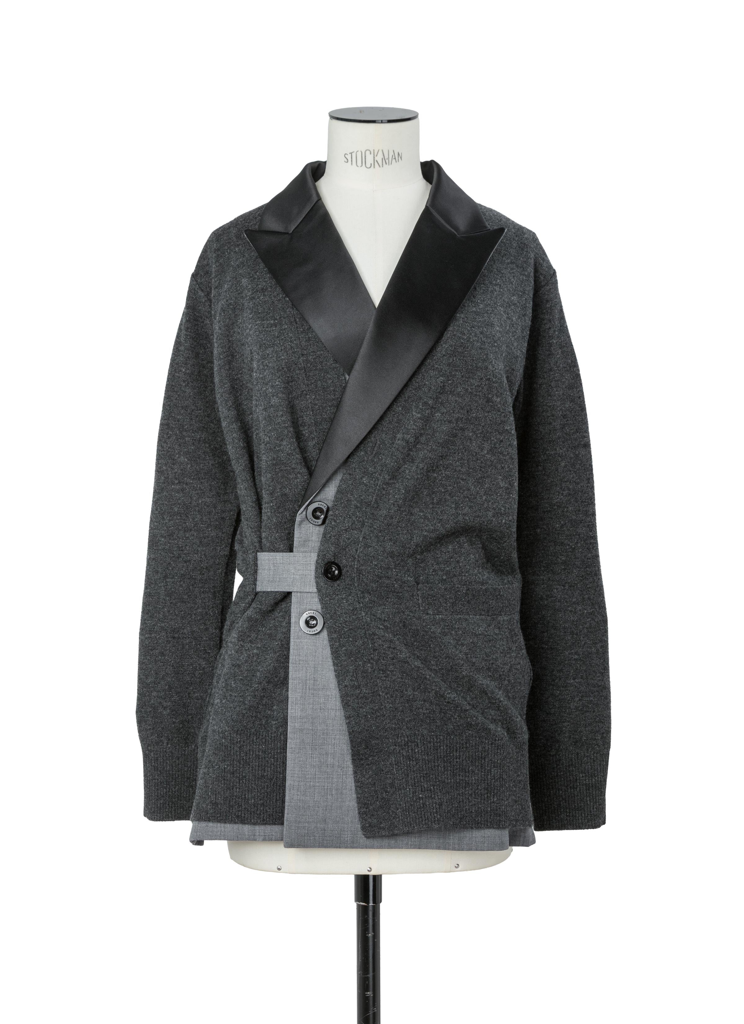Suiting x Wool Knit Cardigan
