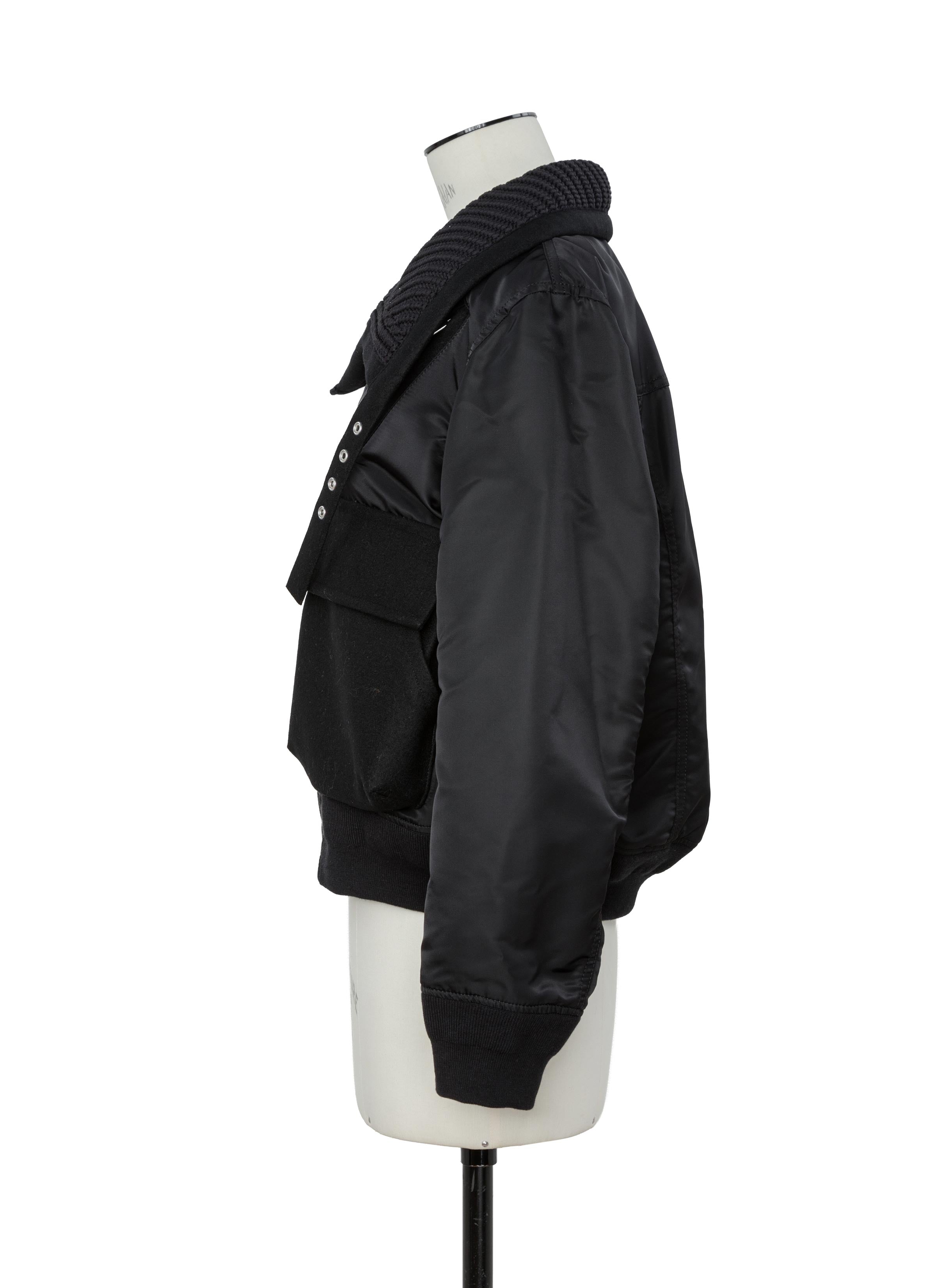 Nylon Twill x Wool Melton Blouson