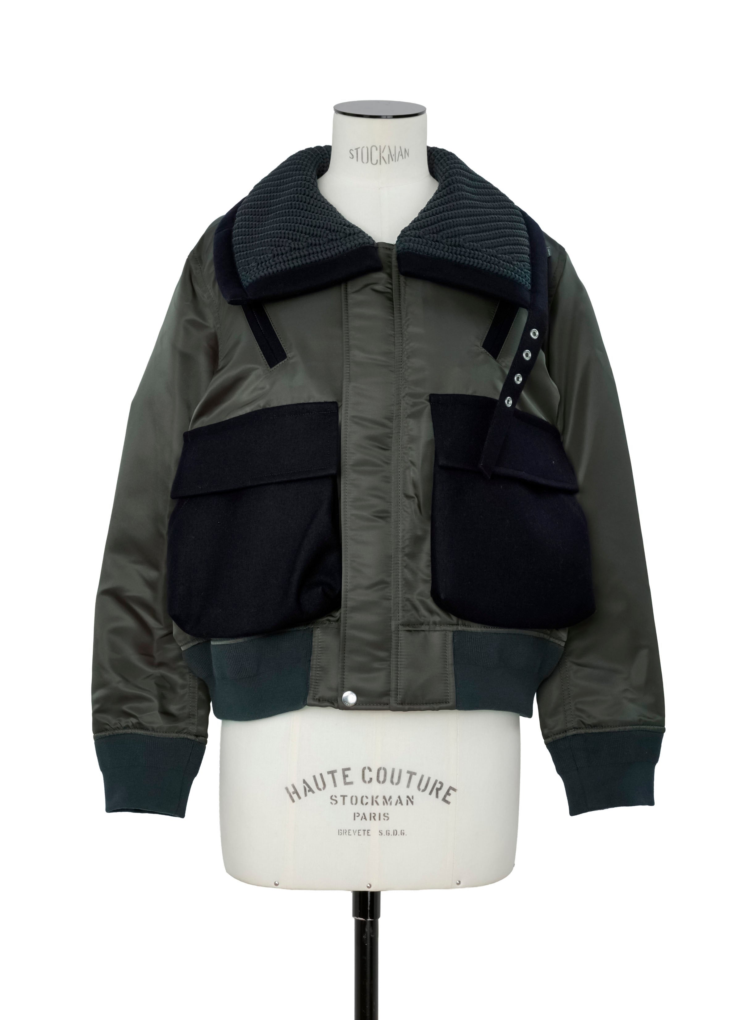Nylon Twill x Wool Melton Blouson