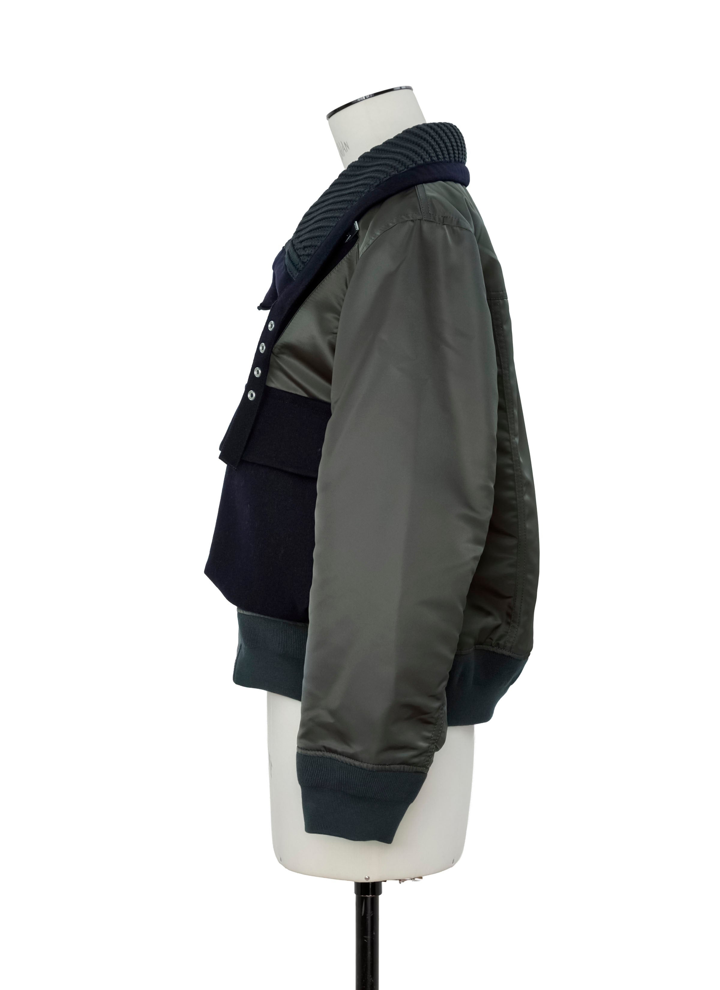 Nylon Twill x Wool Melton Blouson