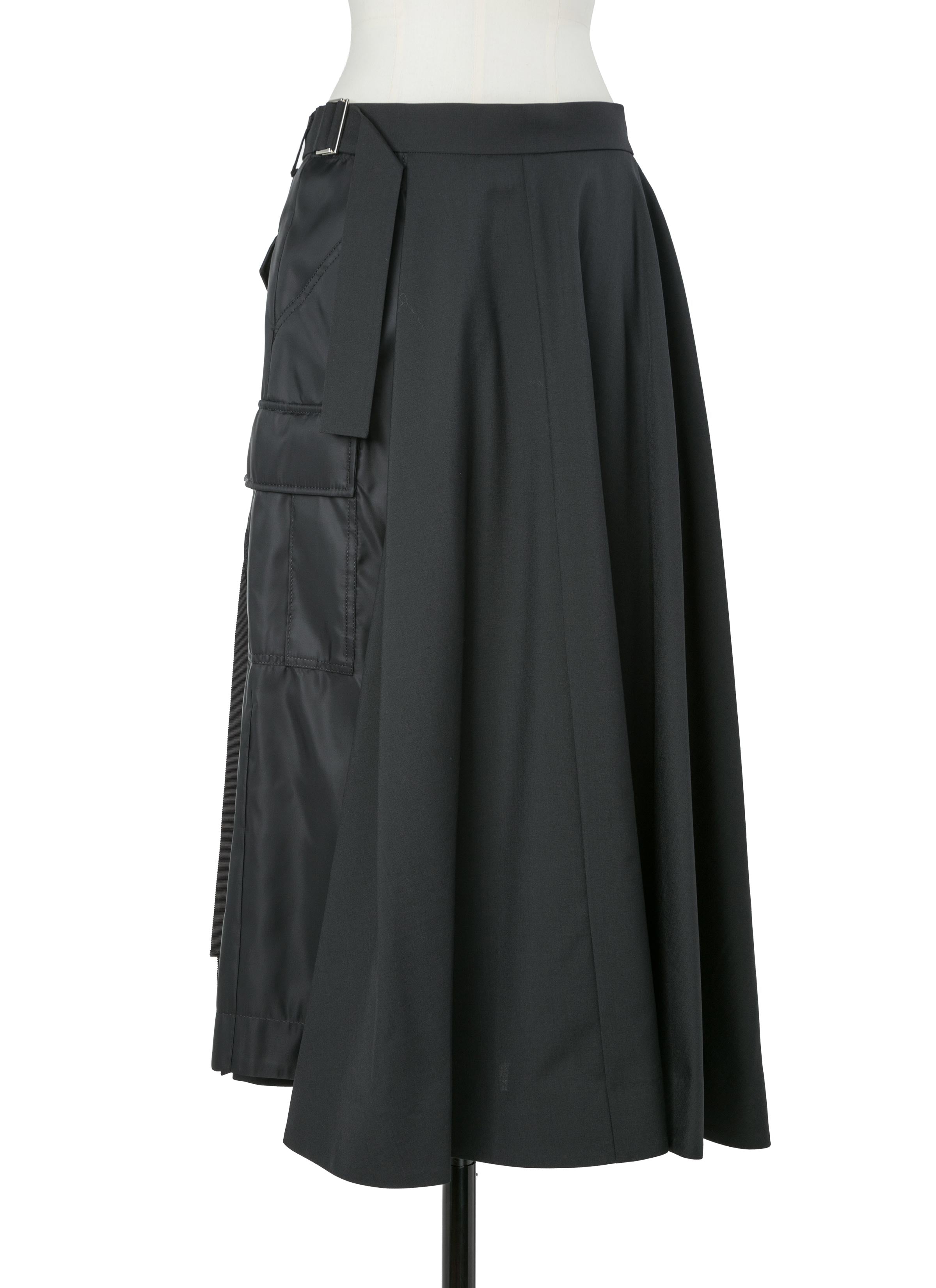 Nylon Twill x Suiting Skirt
