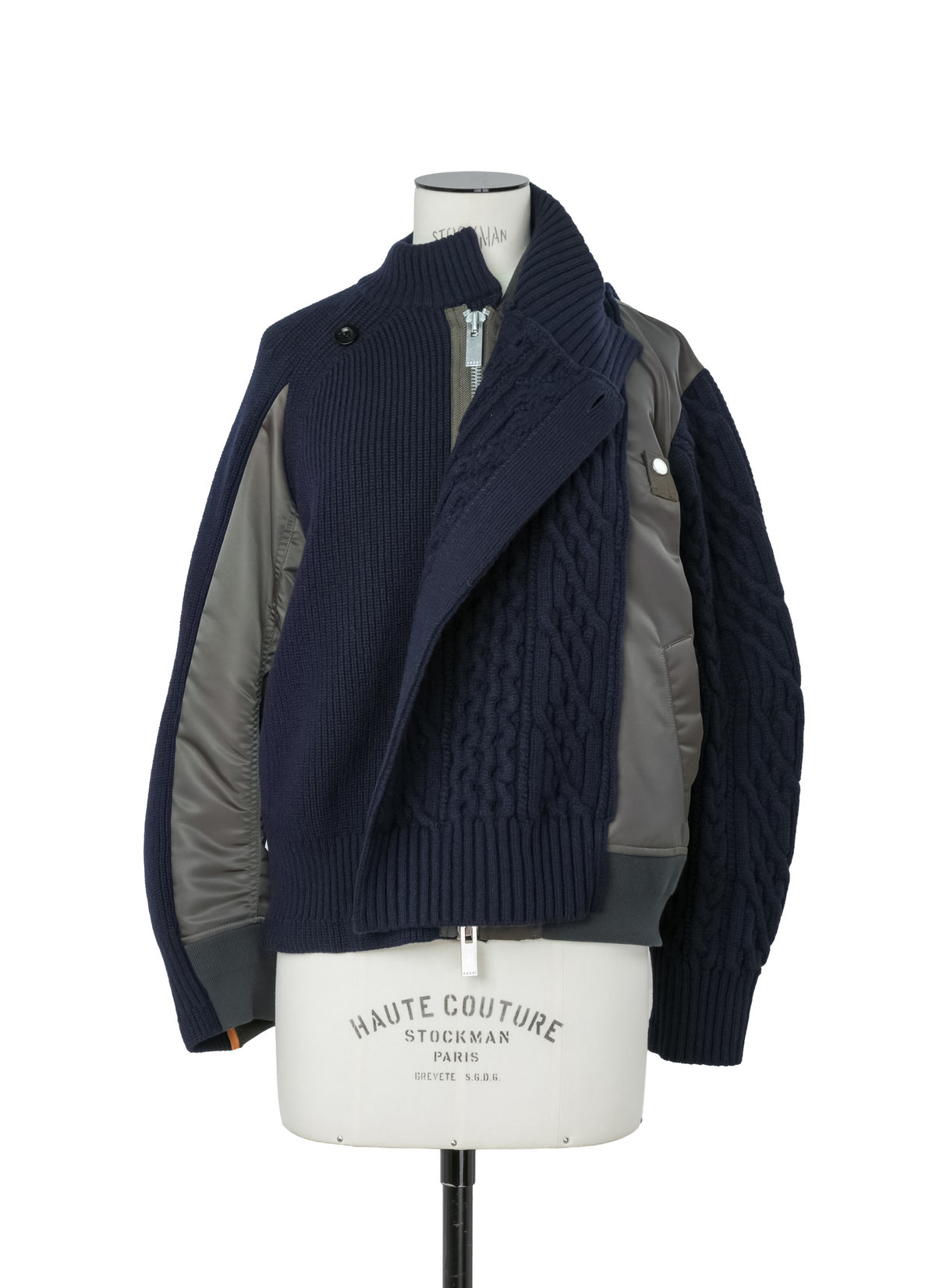Nylon Twill x Wool Knit Blouson