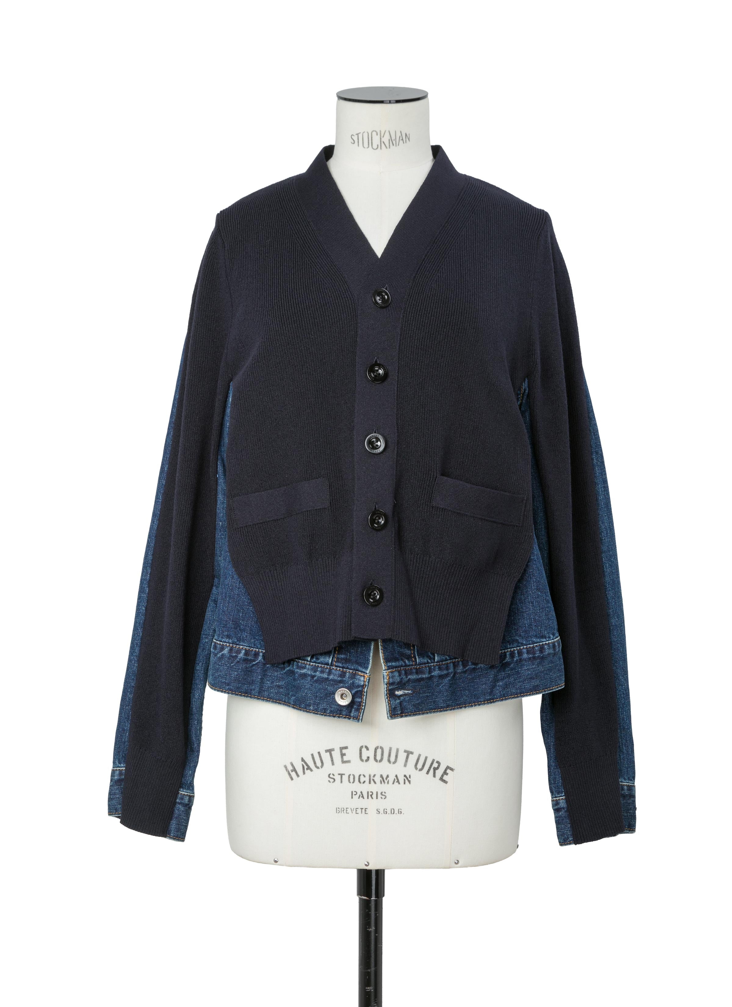 Denim x Knit Cardigan