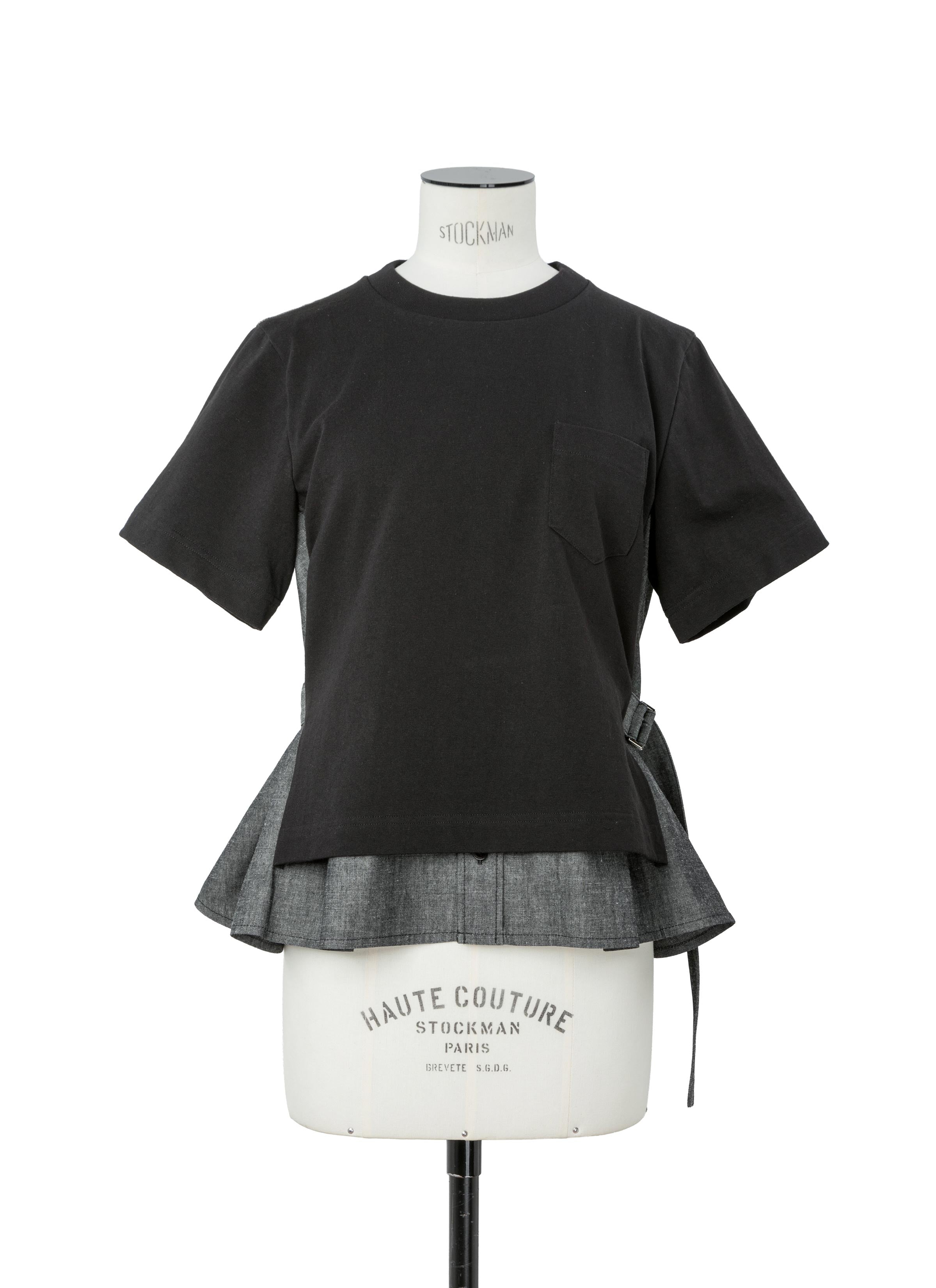 Light Weight Denim x Cotton Jersey T-Shirt