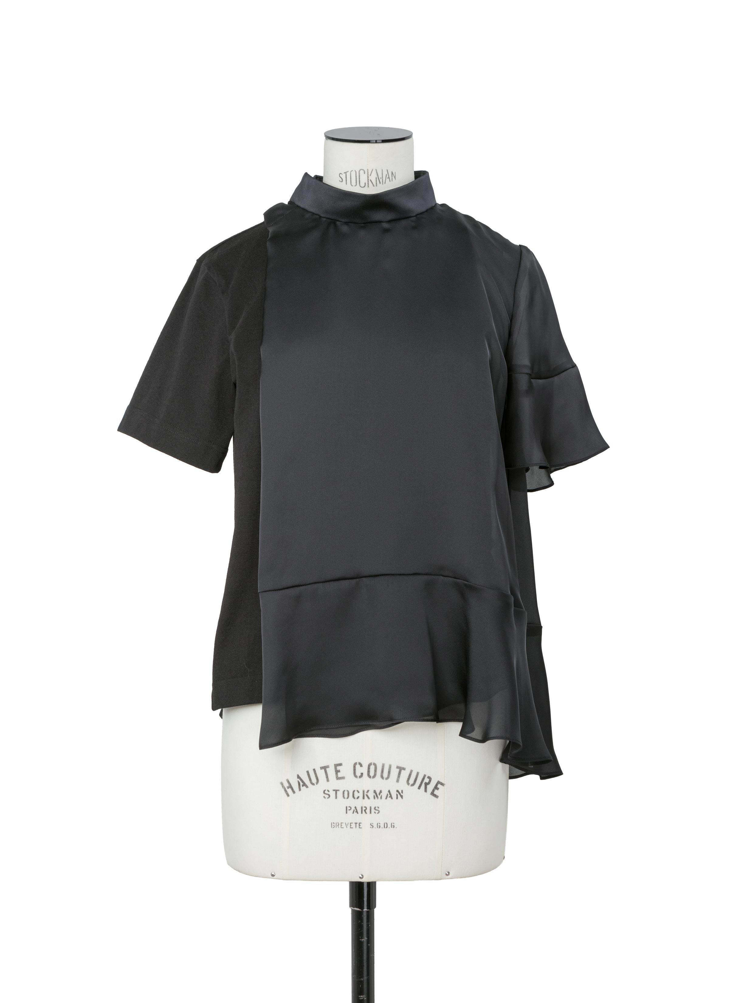 Satin x Cotton Jersey T-Shirt