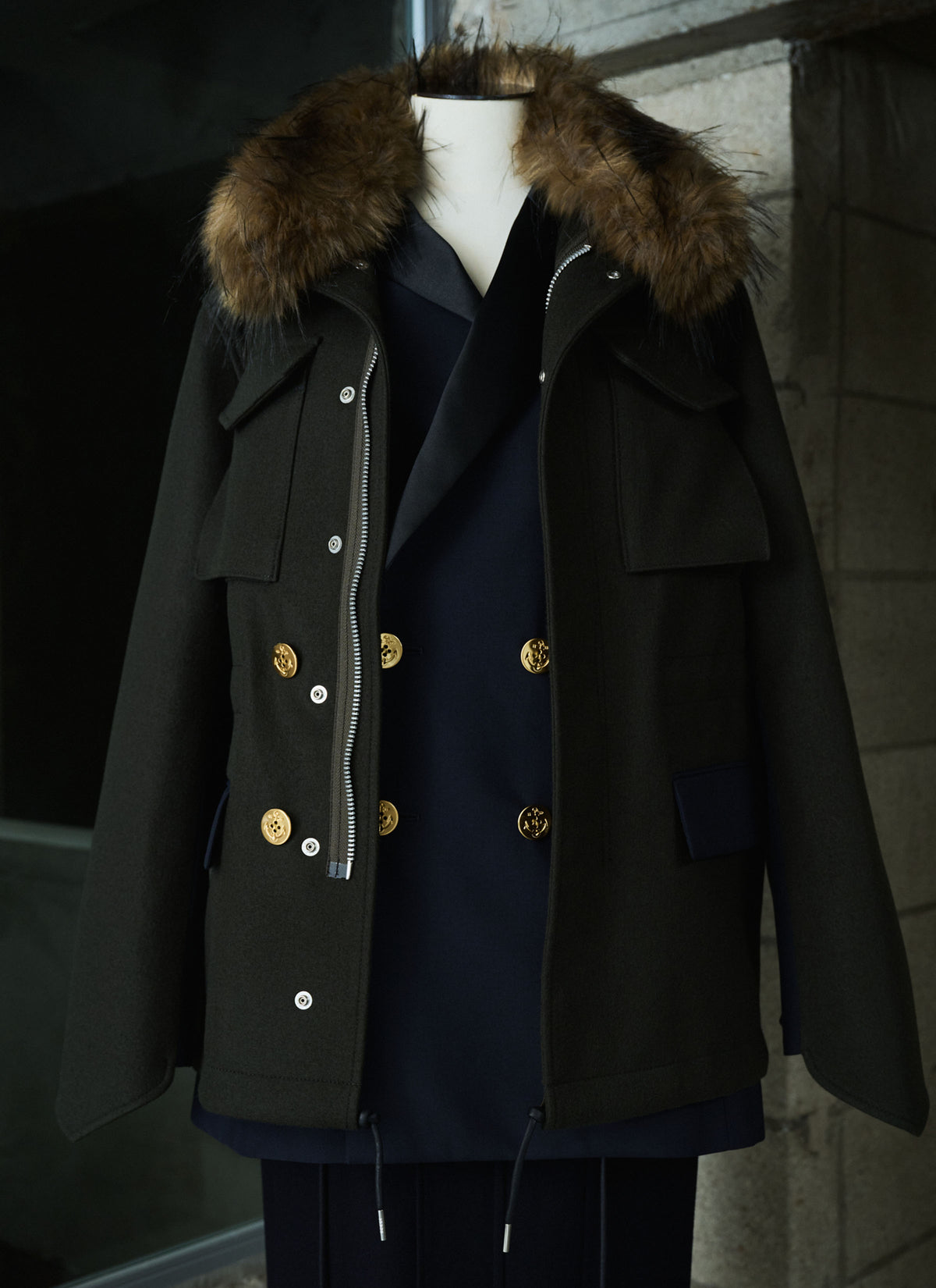 Wool Melton x Suiting Jacket