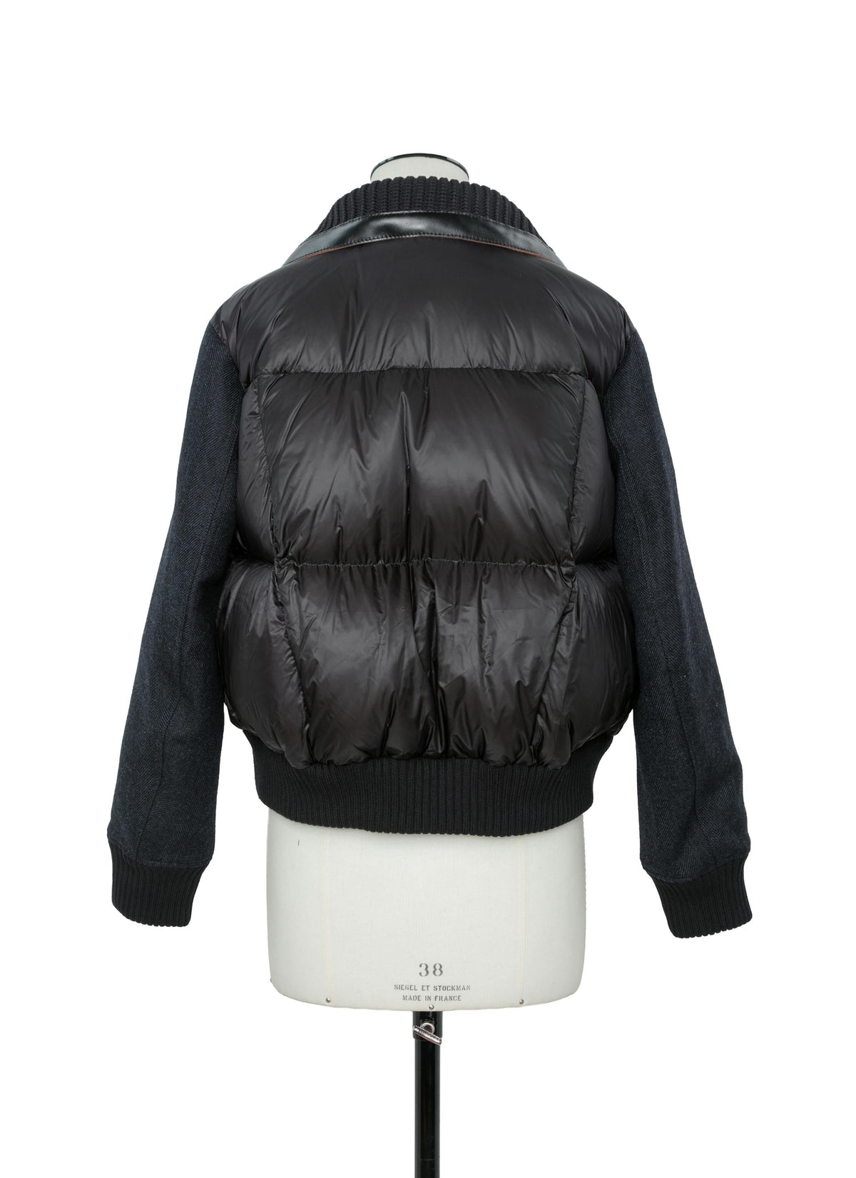 Double-Faced Herringbone Puffer Blouson