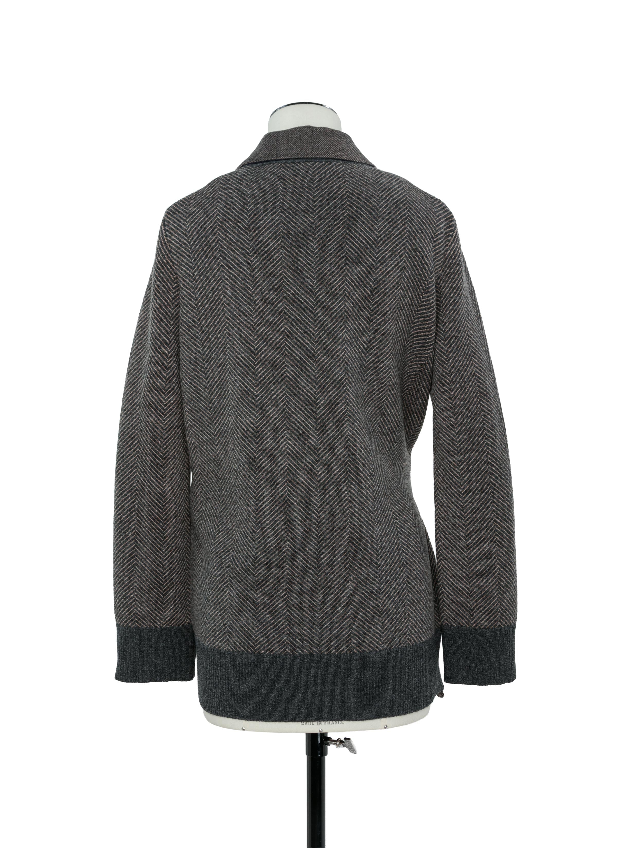 Double-Faced Herringbone x Wool Knit Cardigan | sacai Official