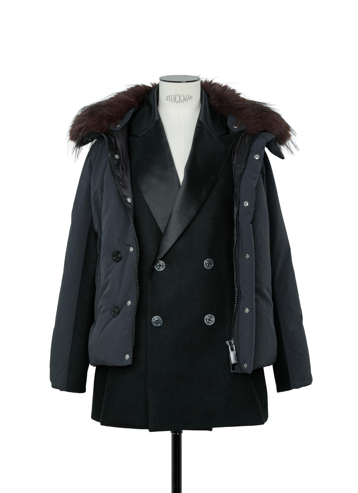 Wool Melton x Puffer Jacket