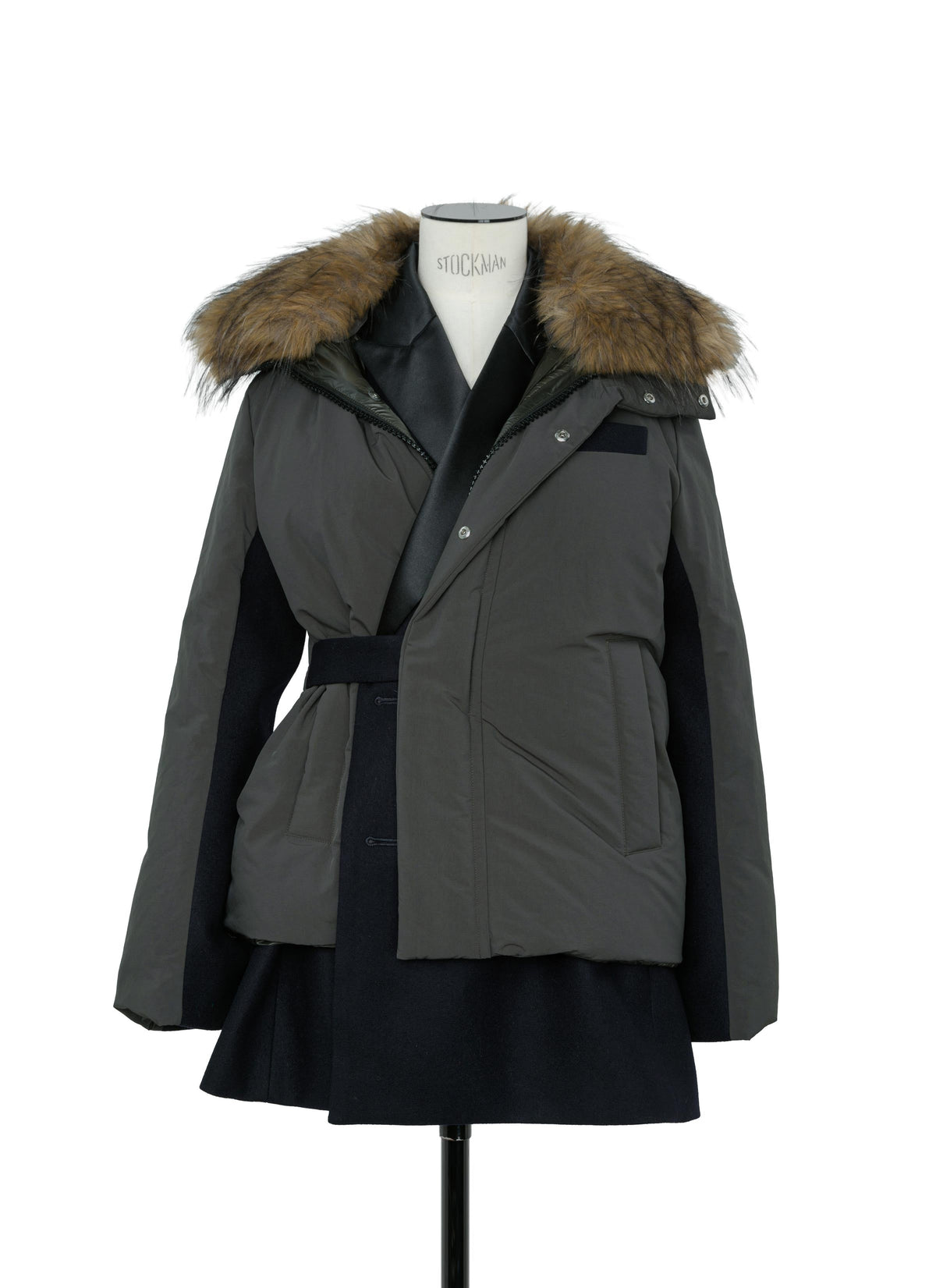 Wool Melton x Puffer Jacket