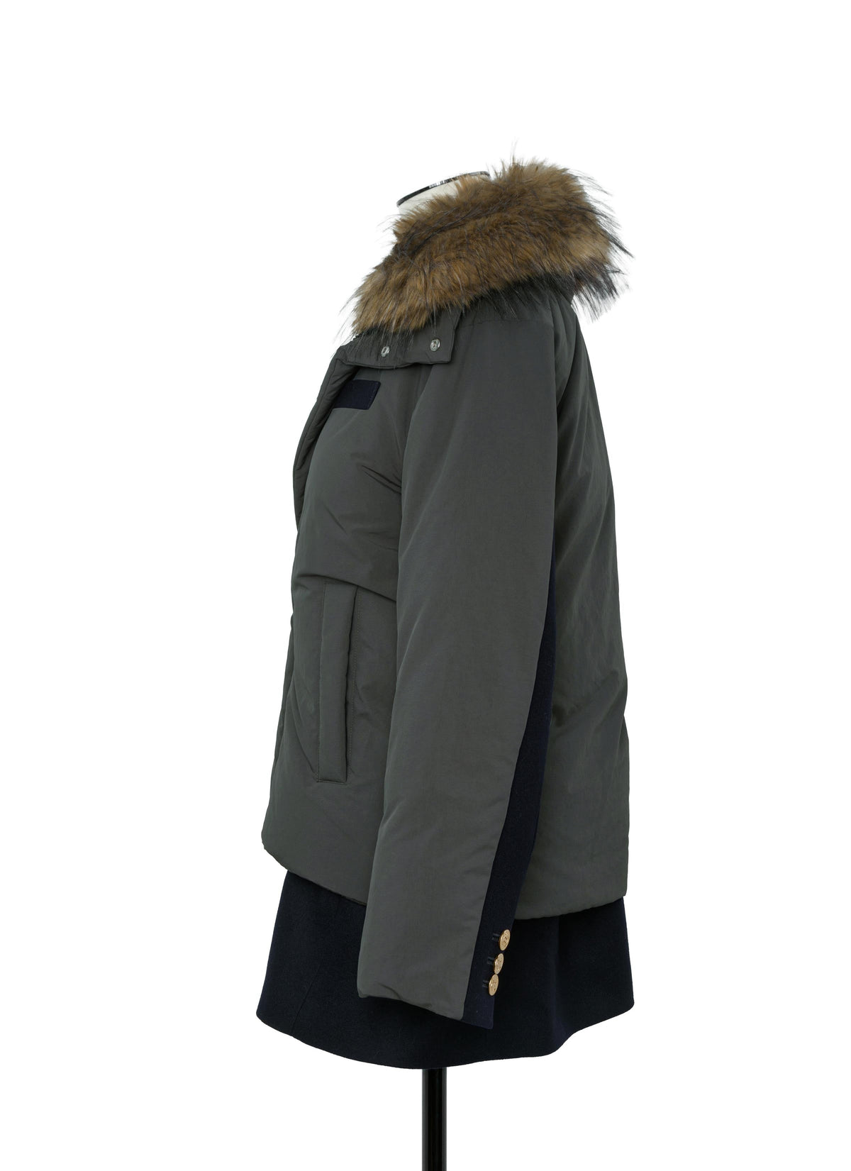 Wool Melton x Puffer Jacket