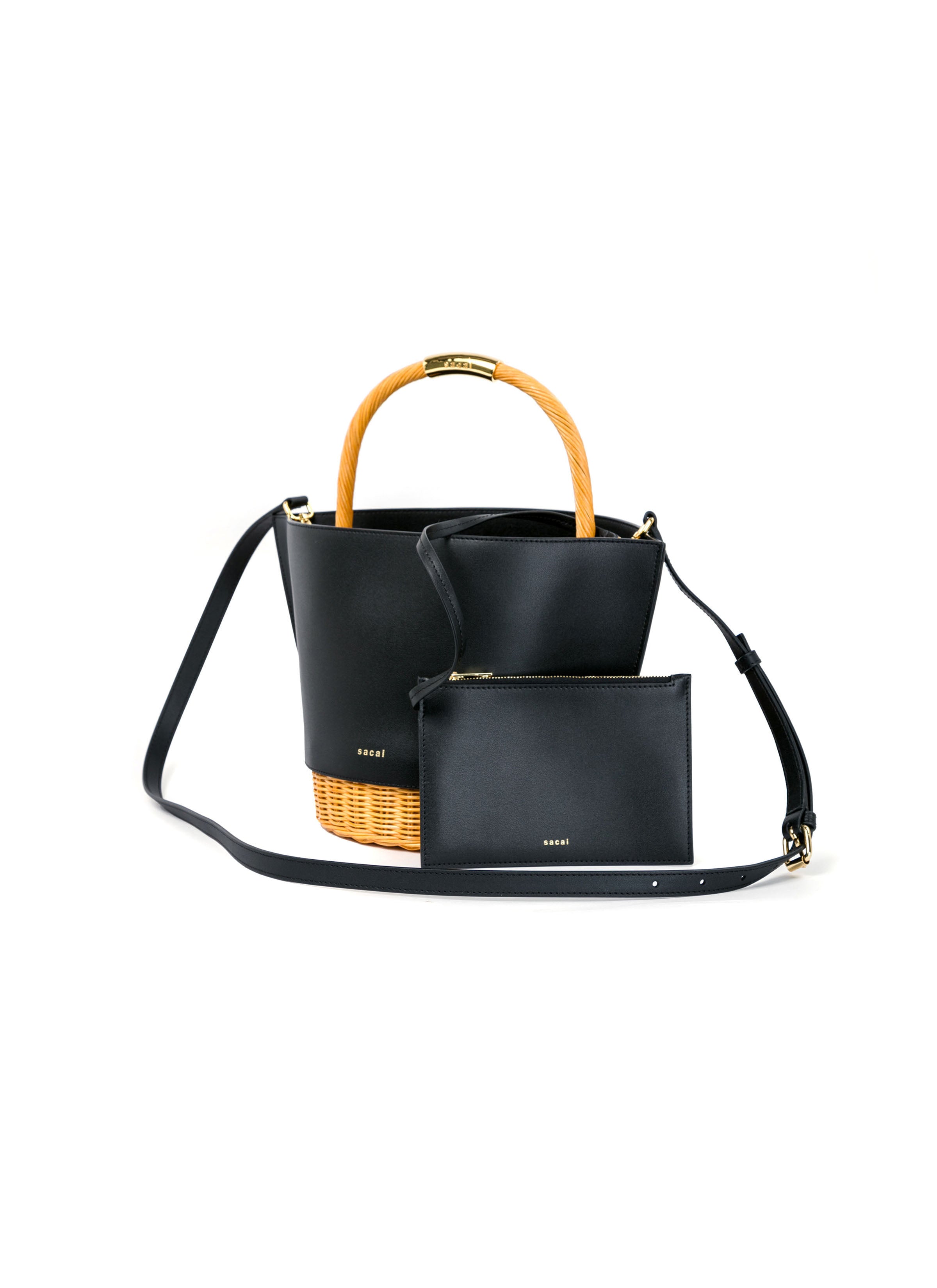 Leather x Rattan Basket Medium | sacai Official Store サカイ