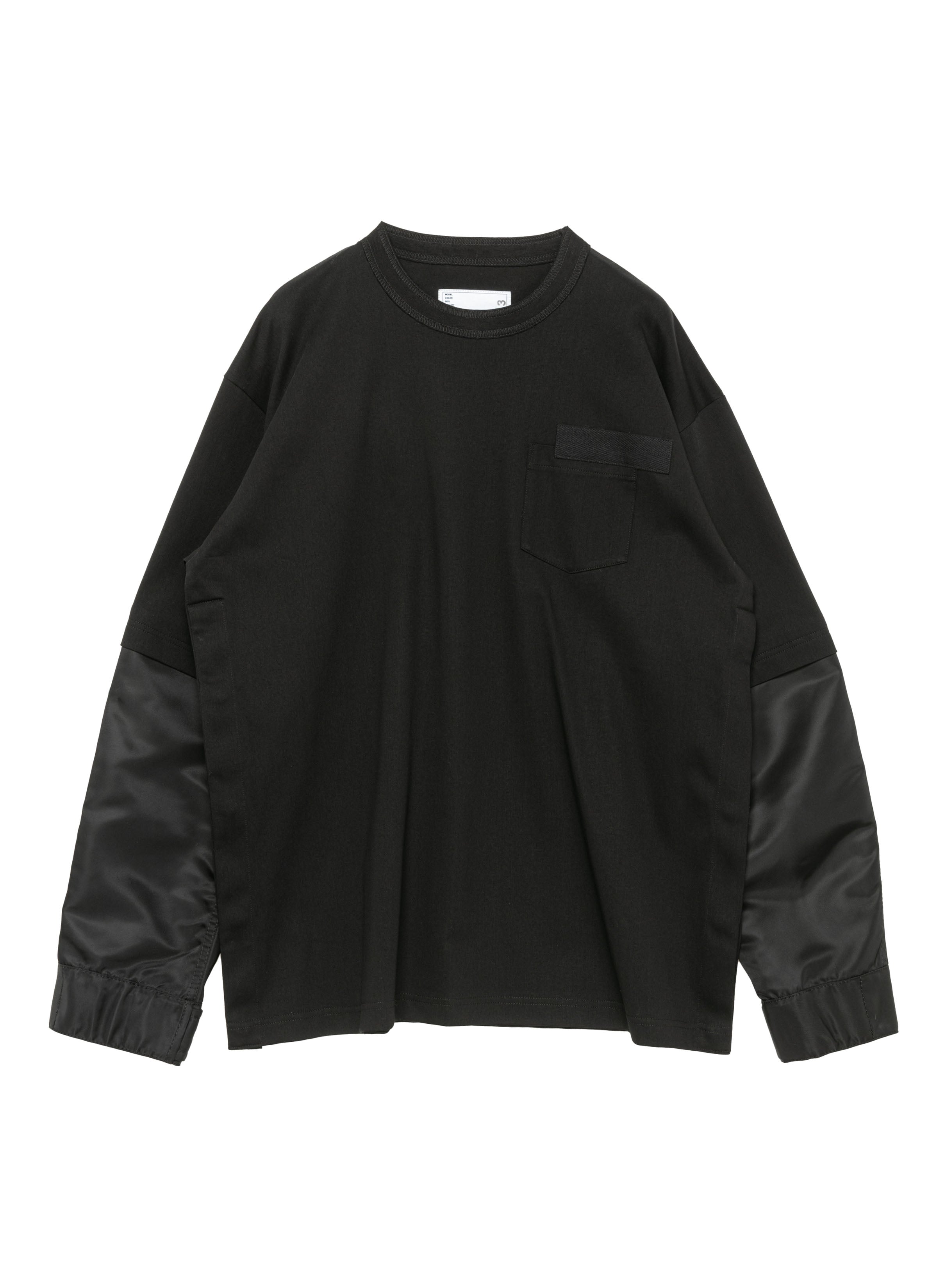 nylon-twill-x-cotton-jersey-l/s-t-shirt