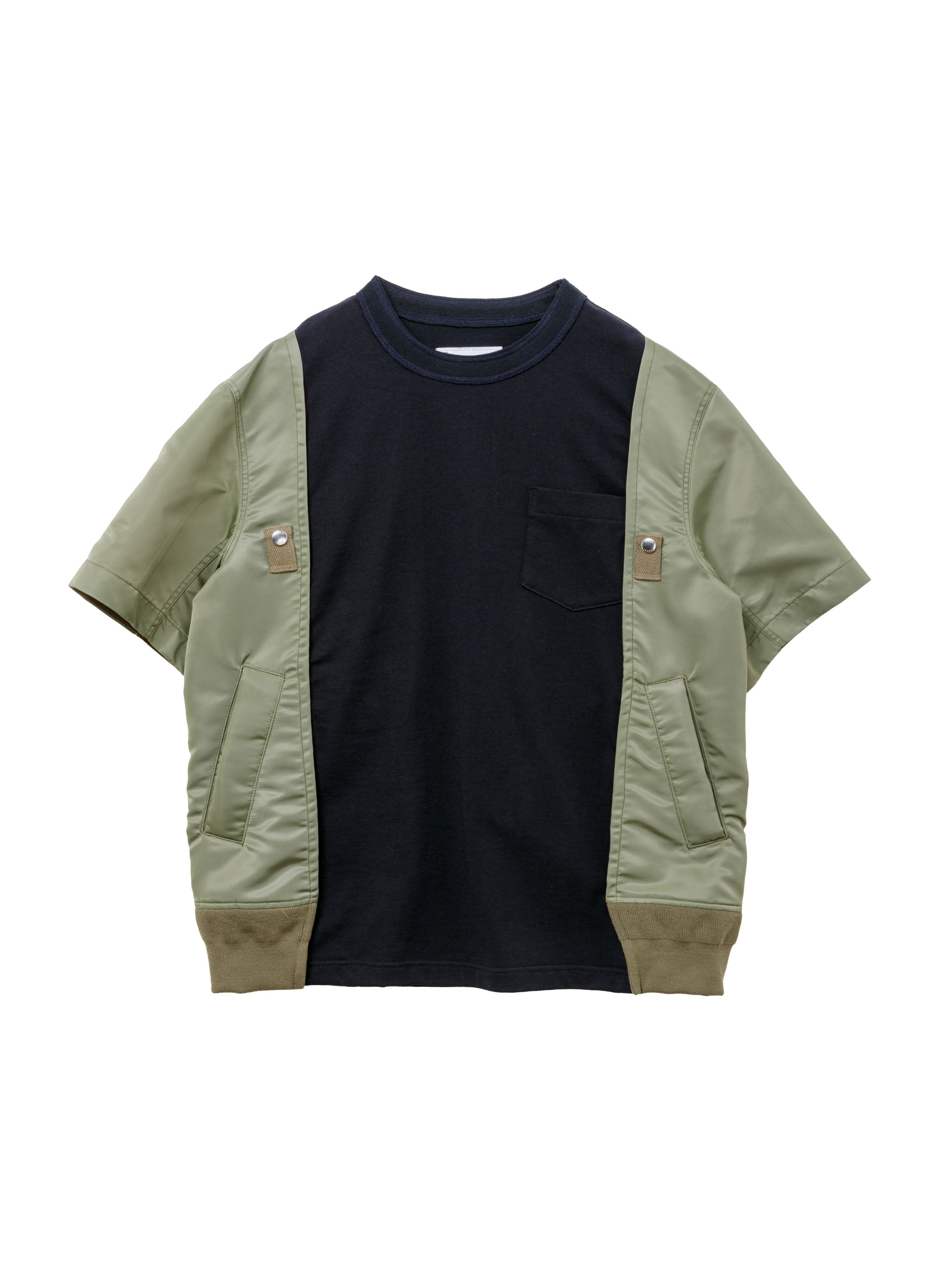 Nylon Twill x Cotton Jersey T-Shirt