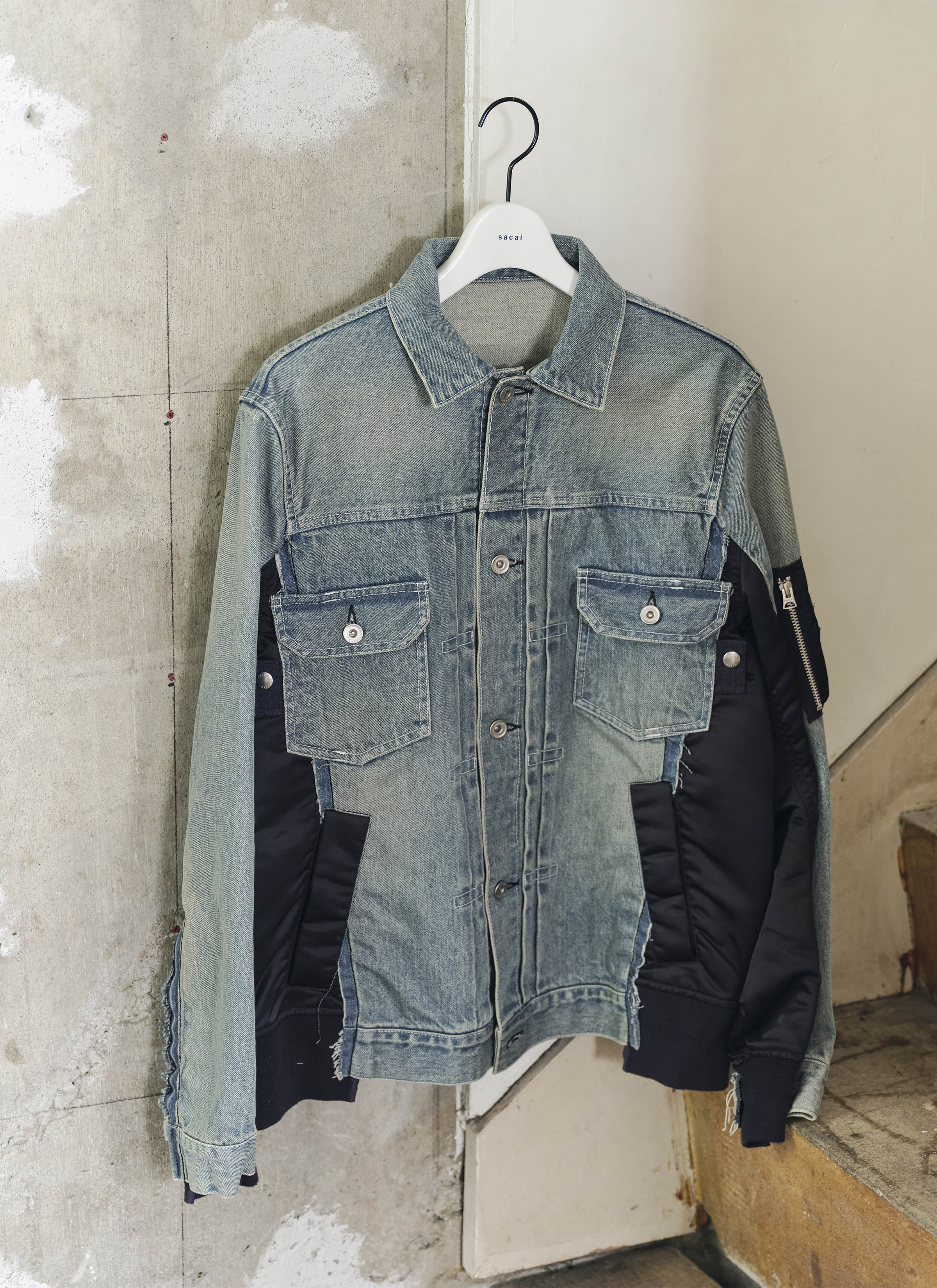 Denim x Nylon Twill Jacket