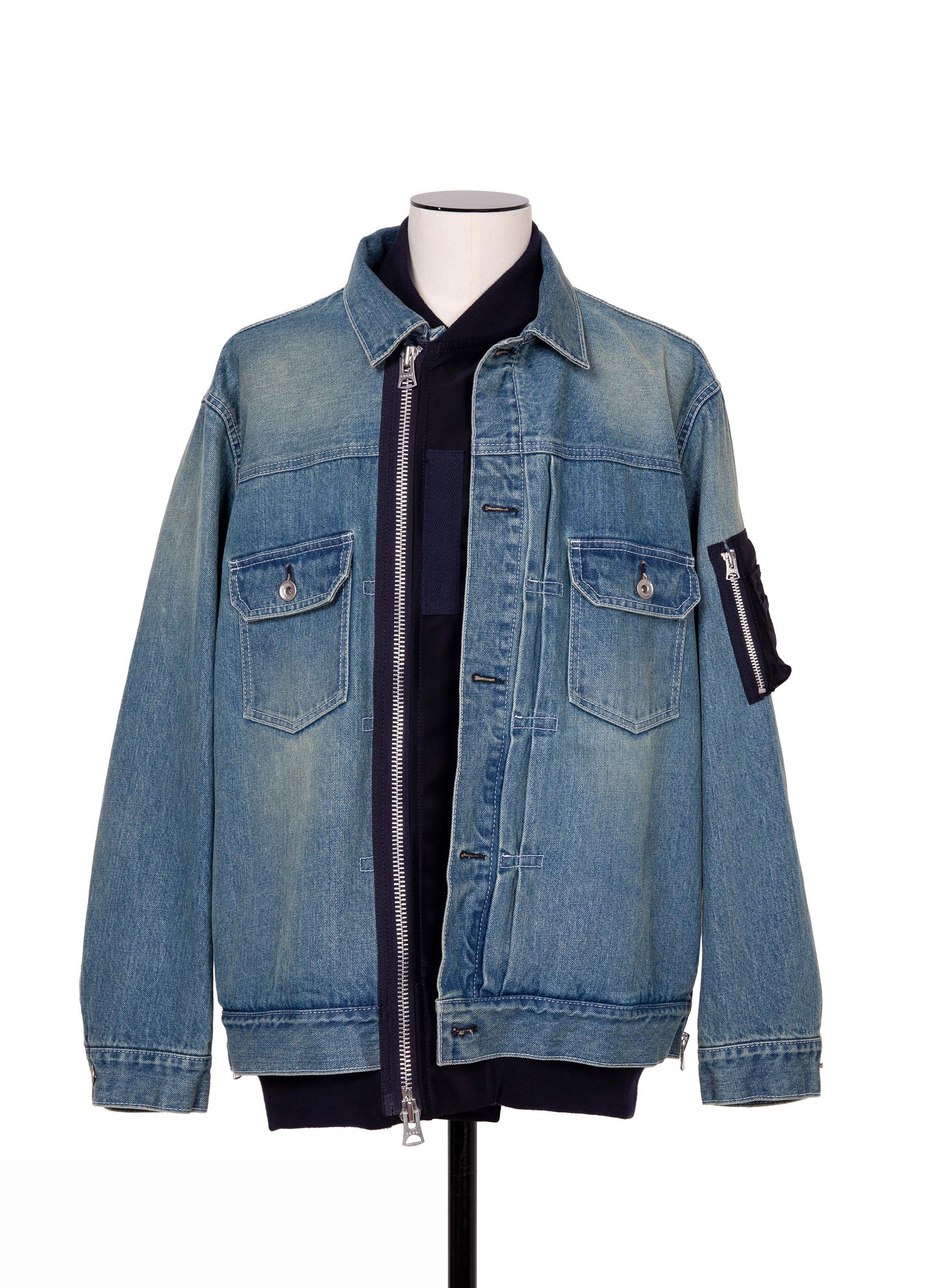 Denim x Nylon Twill Jacket