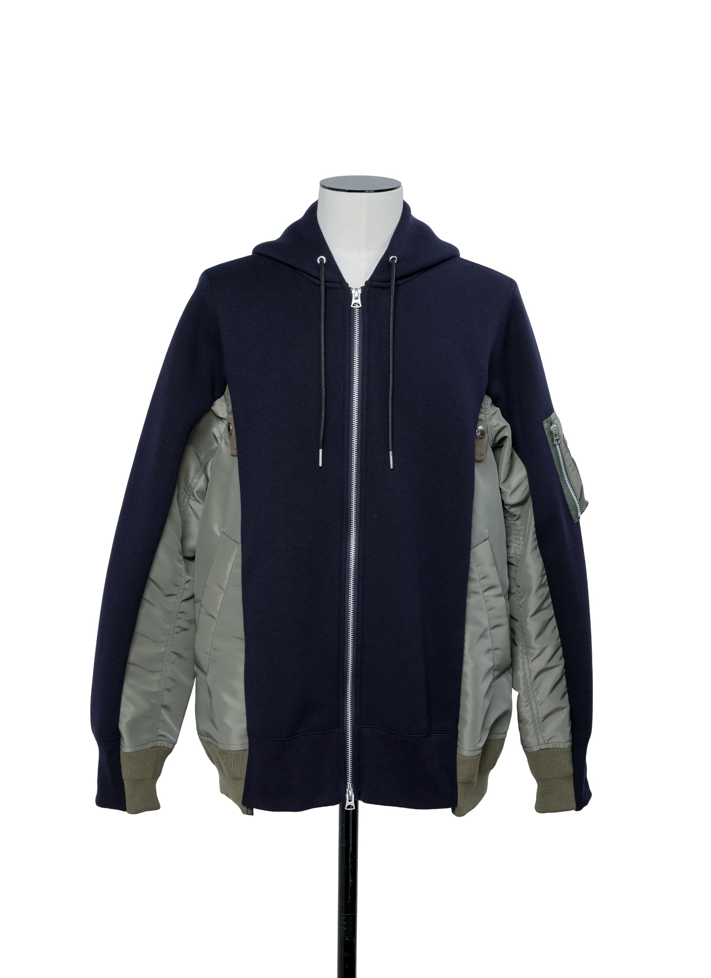 トップス sacai Sponge Sweat x Nylon Twill Hoodie sacai Sponge Sweat x Nylon Twill Hoodie Charcoal Grey | HAVEN