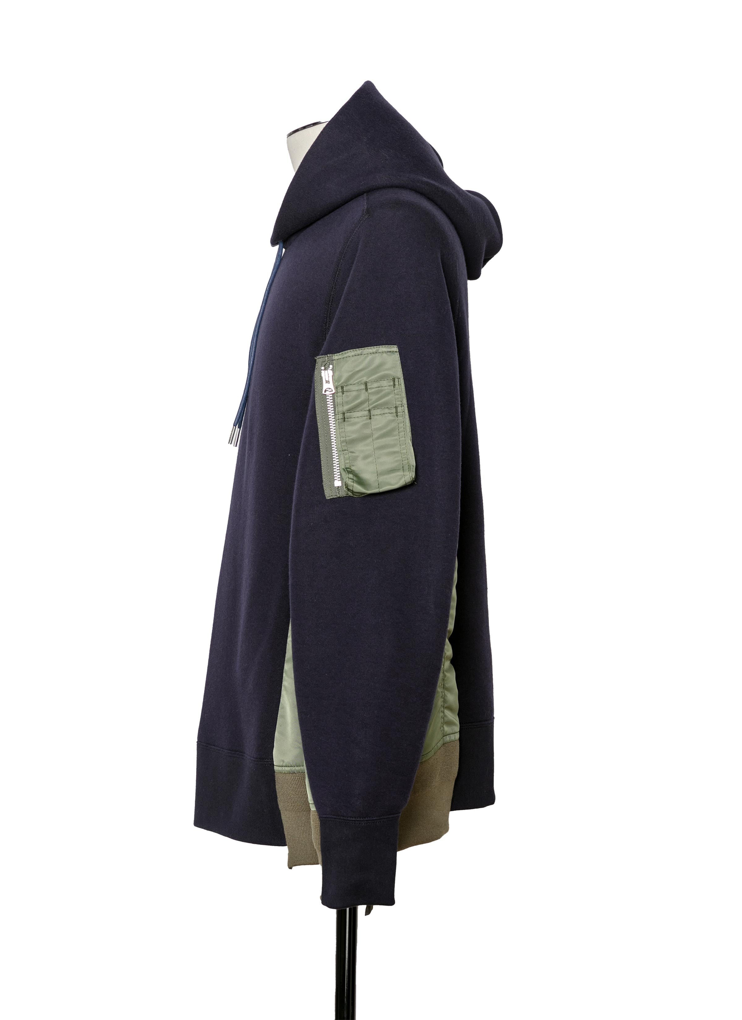 ジャケット・アウター sacai Sponge Sweat x Nylon Twill Hoodie Khaki Sponge Sweat x Nylon Twill Hoodie by sacai on Sale