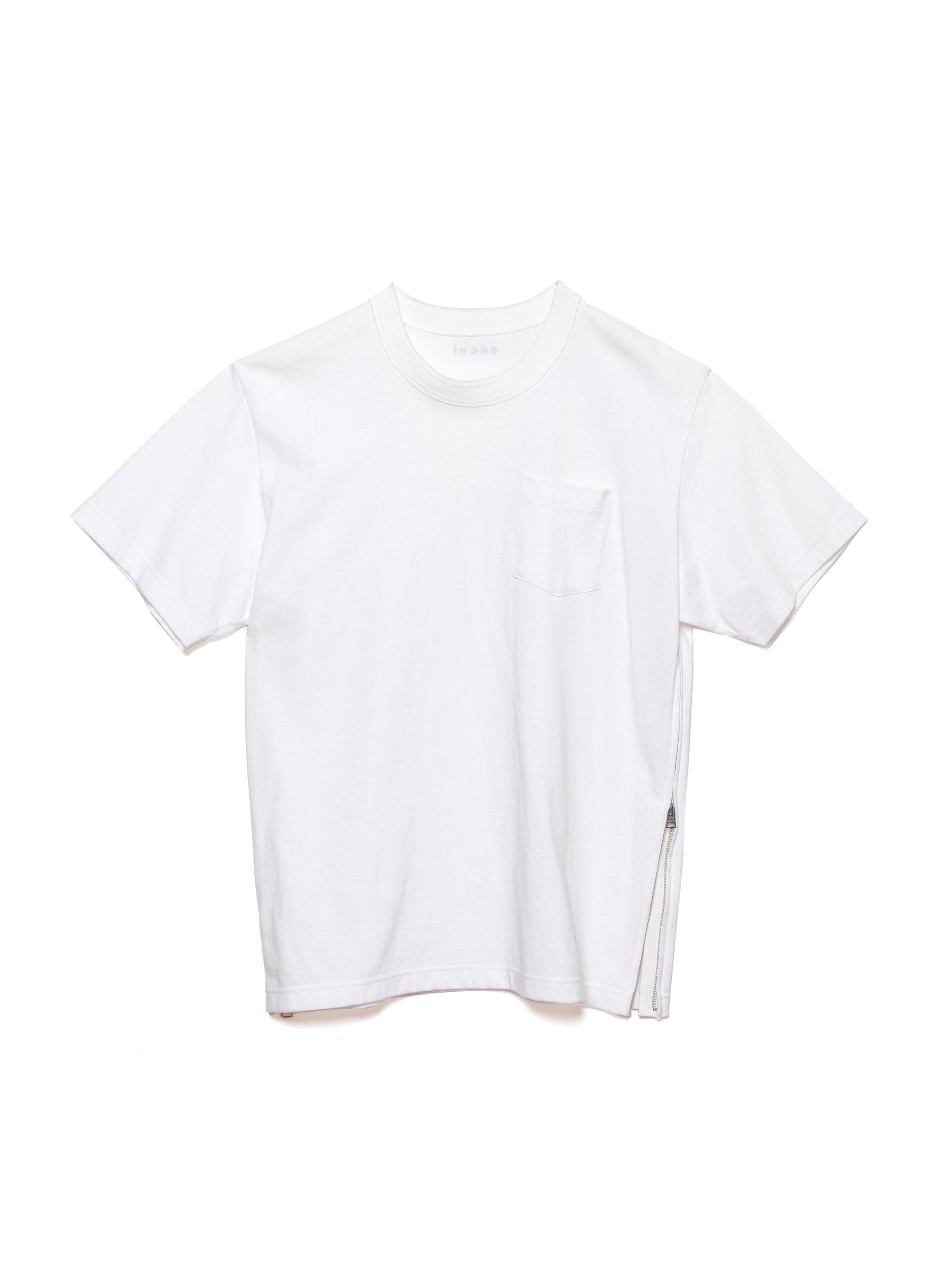 Sacai サカイ〜ユニフォームサイドジップTシャツ サカイ - sacai | Side Zip Cotton T-Shirt-Black-1の通販 | RESTIR