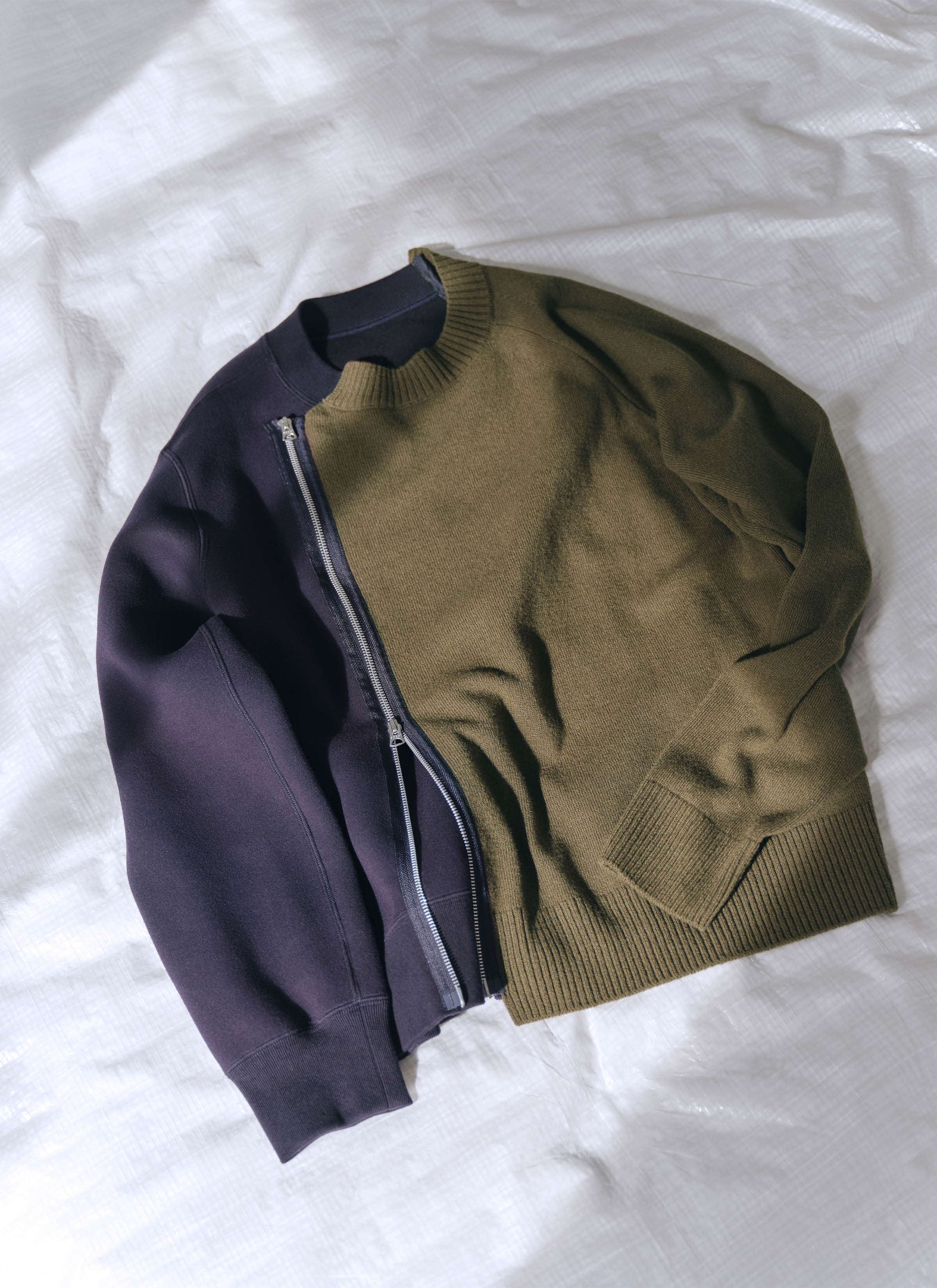 Wool Knit x Sponge Sweat Blouson