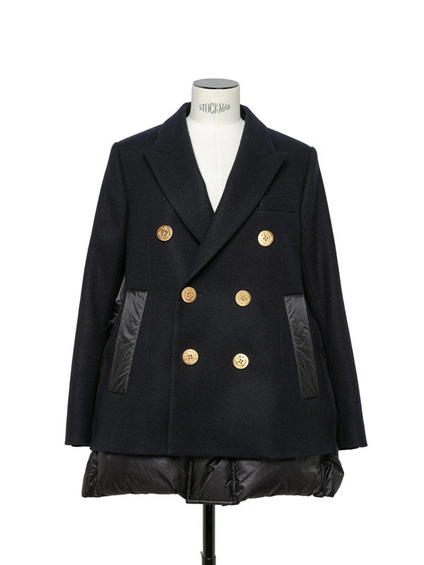 sacai サカイ 23AW Wool Melton Mix Coat ウールメルトン