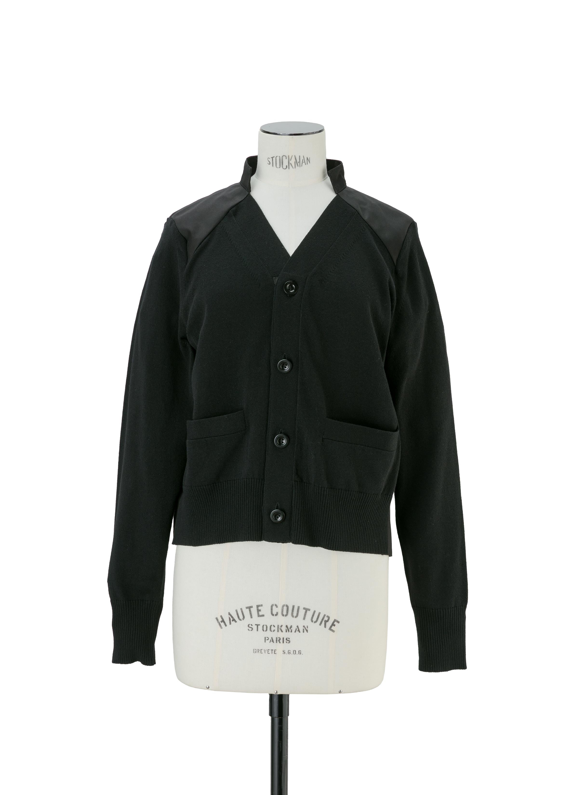 cotton-gabardine-x-knit-cardigan