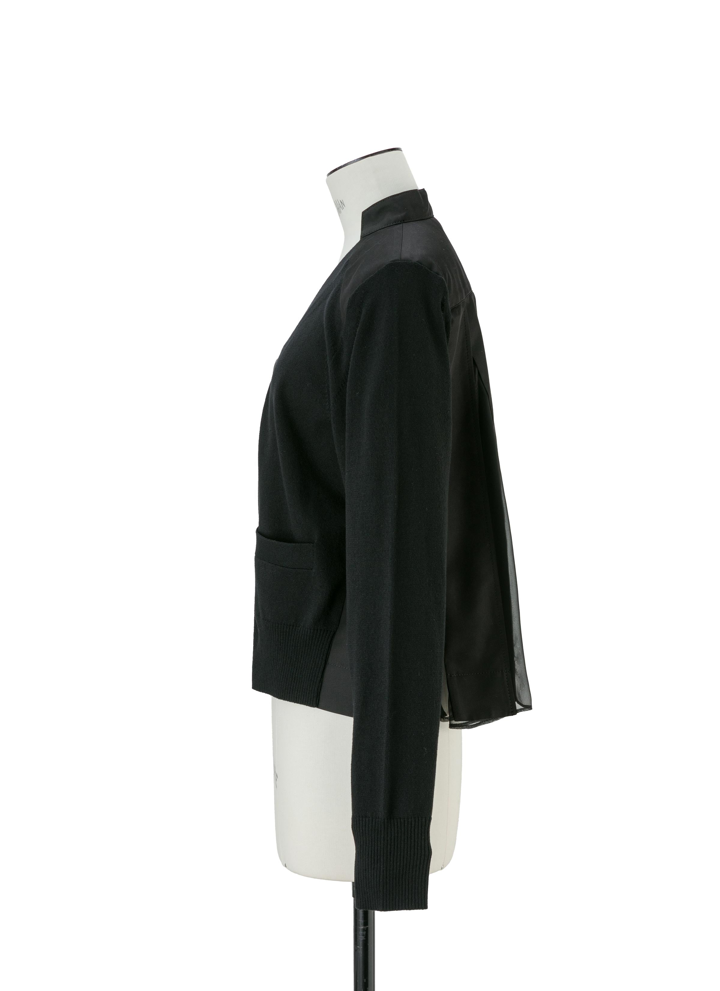 cotton-gabardine-x-knit-cardigan