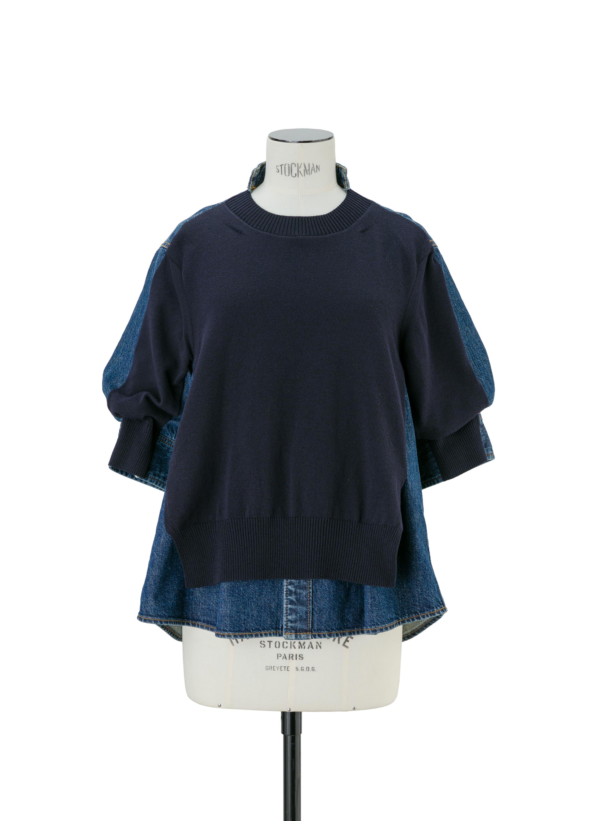 Denim x Knit Pullover