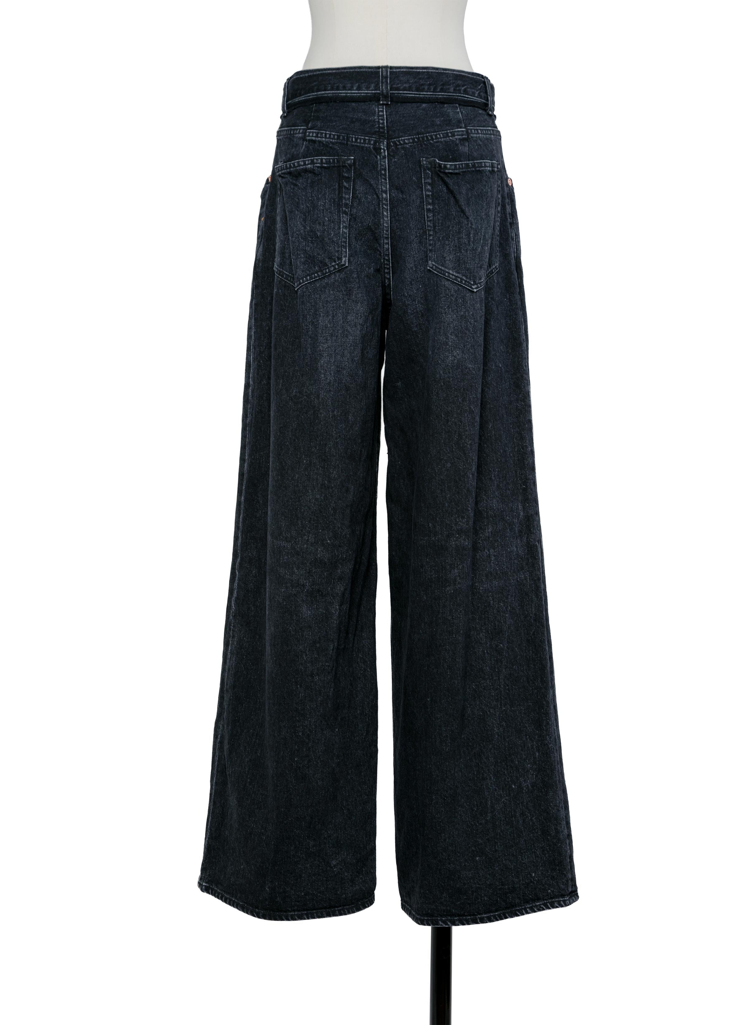 sacai Wide Denim Pants ブラック1 最 安値 でファッション - sacai Wide Denim Pants ブラック1