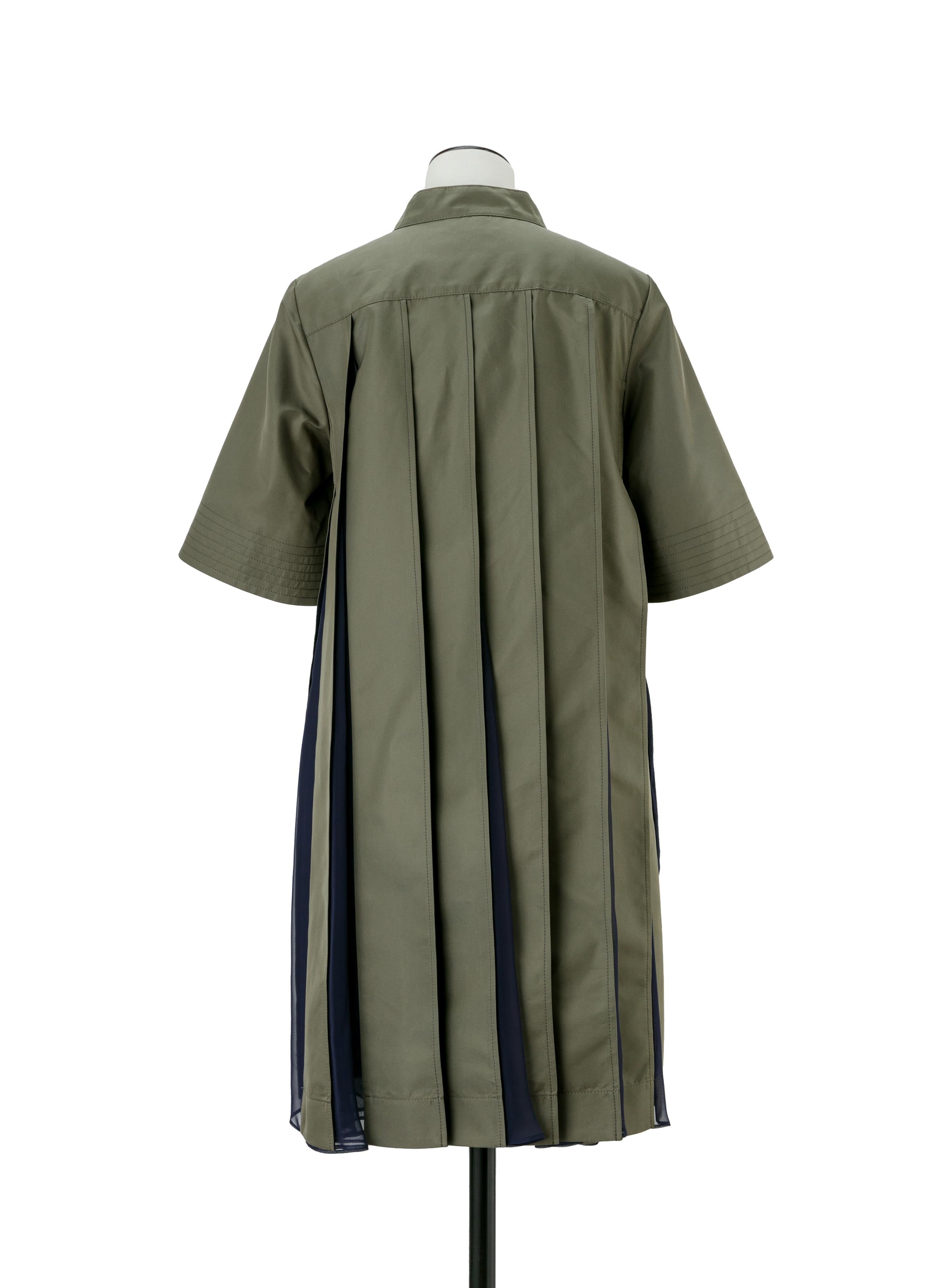 Cotton Gabardine x Knit Dress