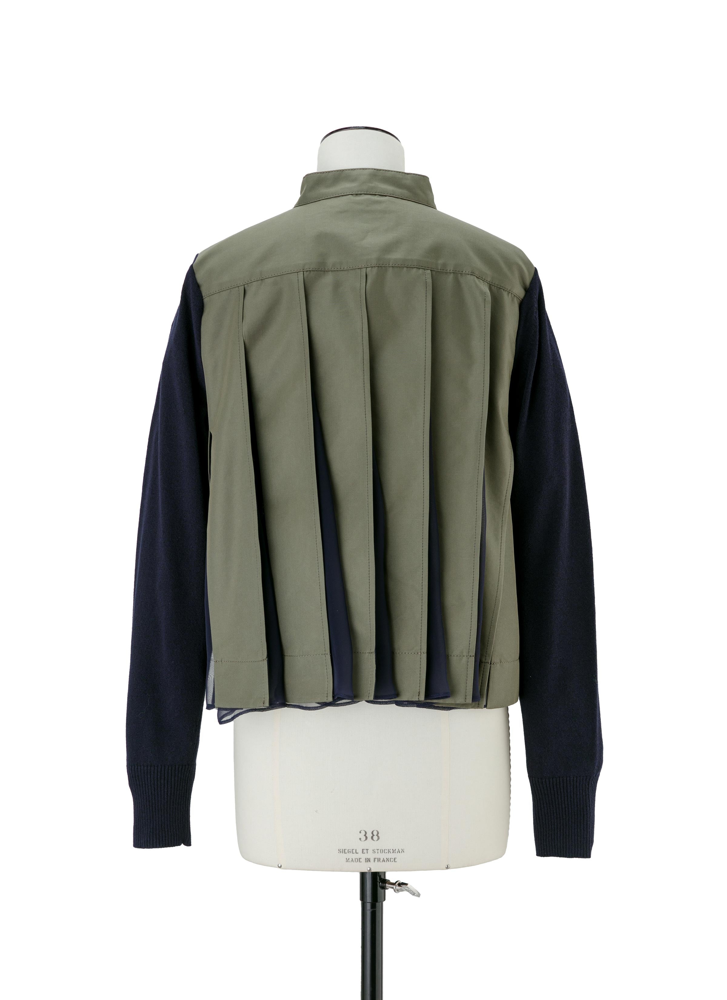 sacai✨Cotton Gabardine x Knit Cardigan Cotton Gabardine x Knit Cardigan | sacai Official Store サカイ